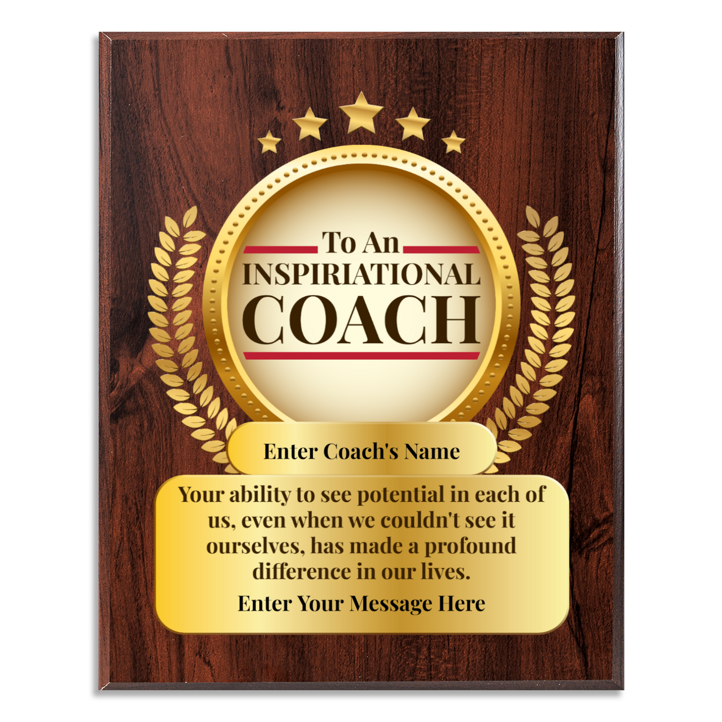Personalized An Inspirational Coach 10.5" x 13" UV Printed Luxury Award 2