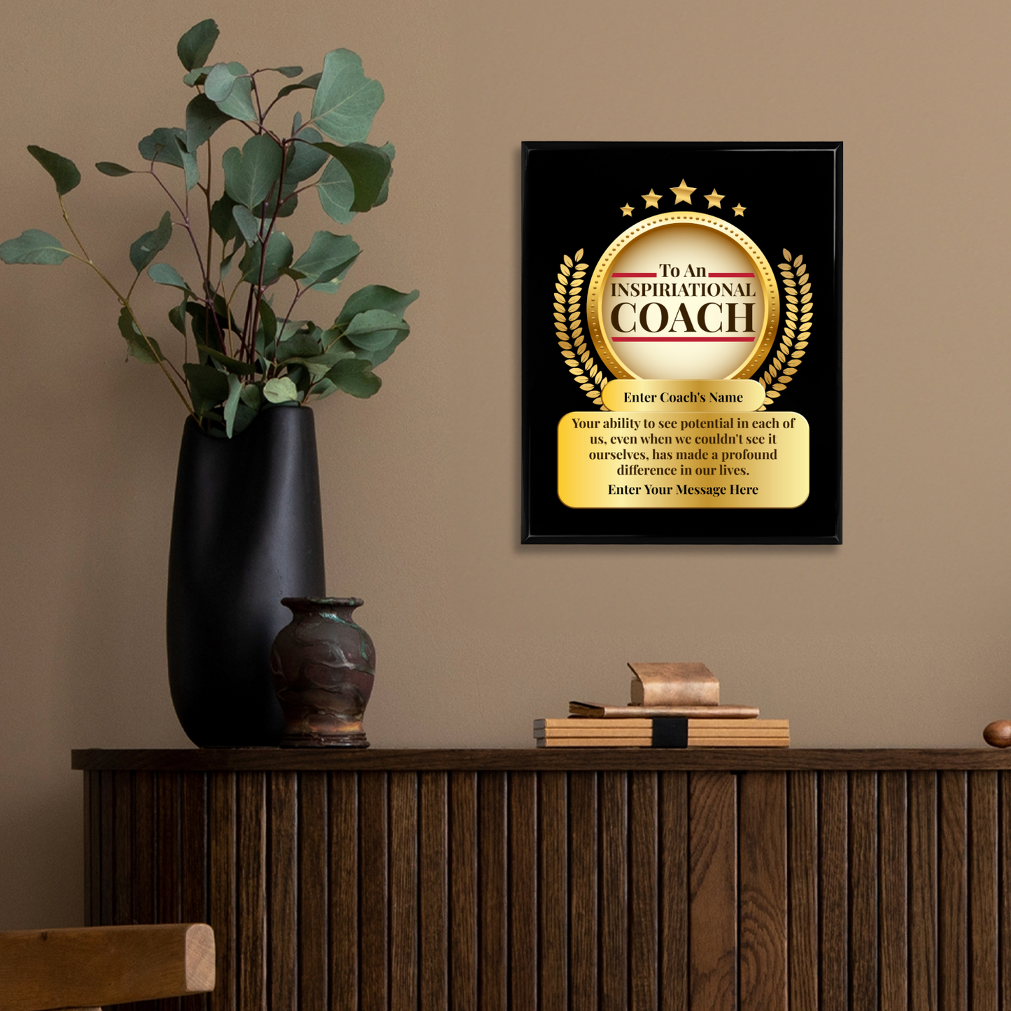 Personalized An Inspirational Coach 10.5" x 13" UV Printed Luxury Award 2