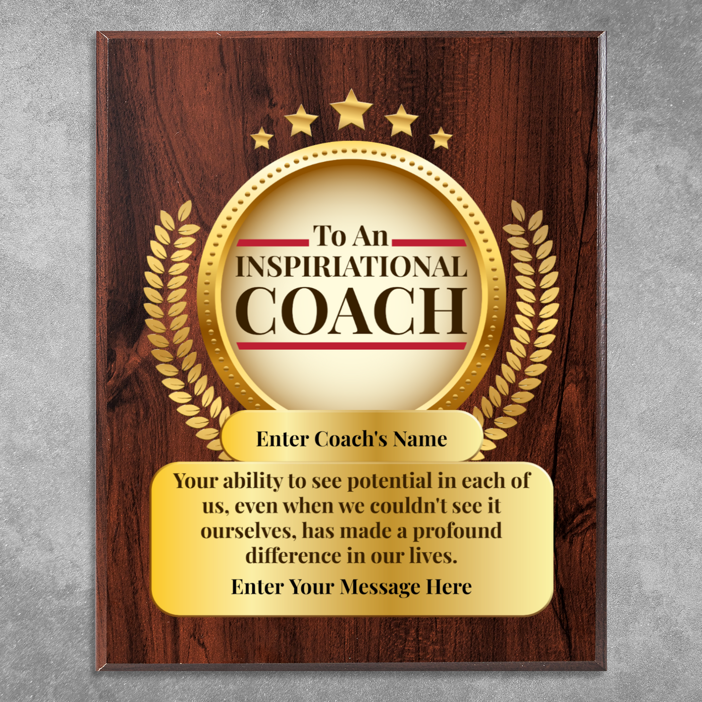 Personalized An Inspirational Coach 10.5" x 13" UV Printed Luxury Award 2