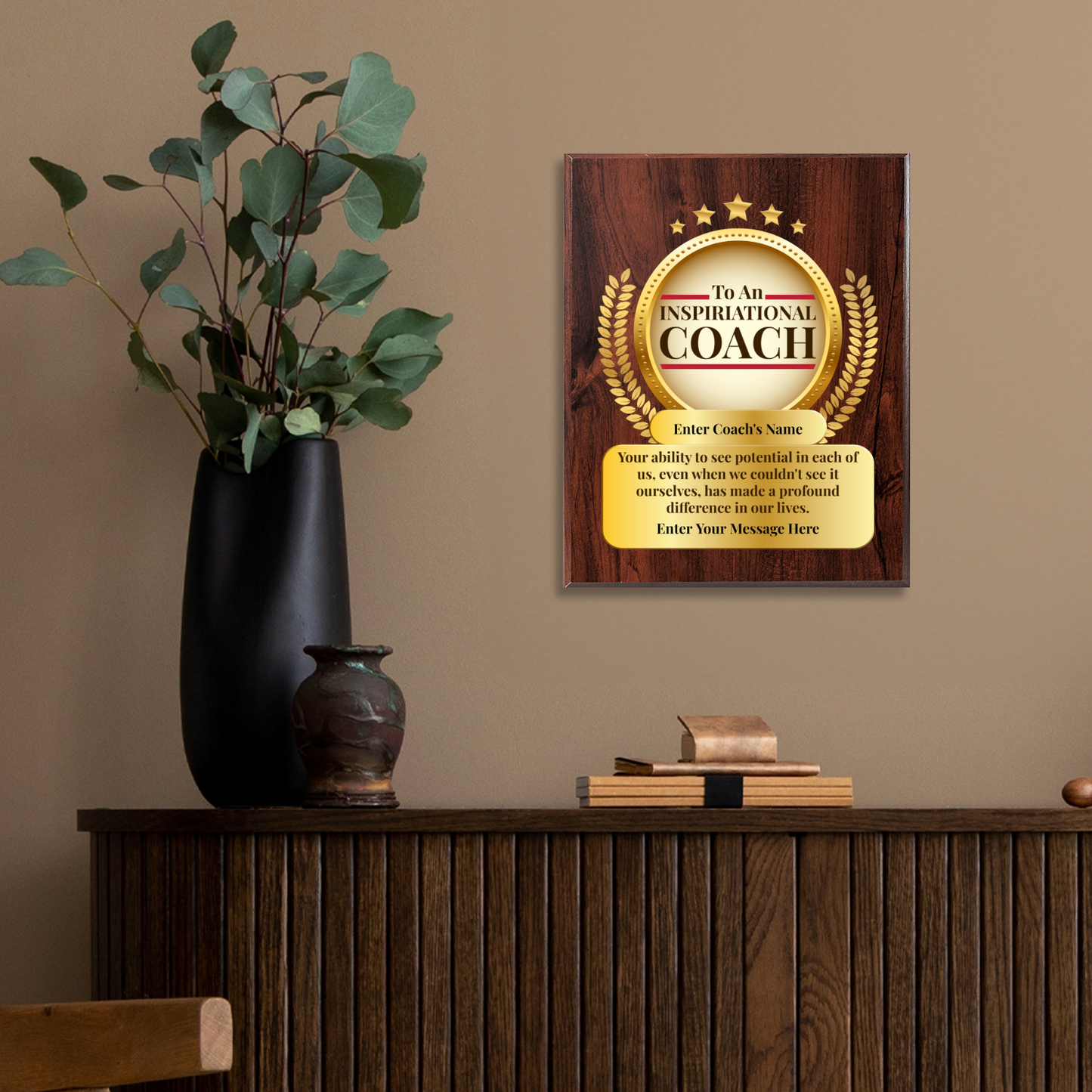 Personalized An Inspirational Coach 10.5" x 13" UV Printed Luxury Award 2