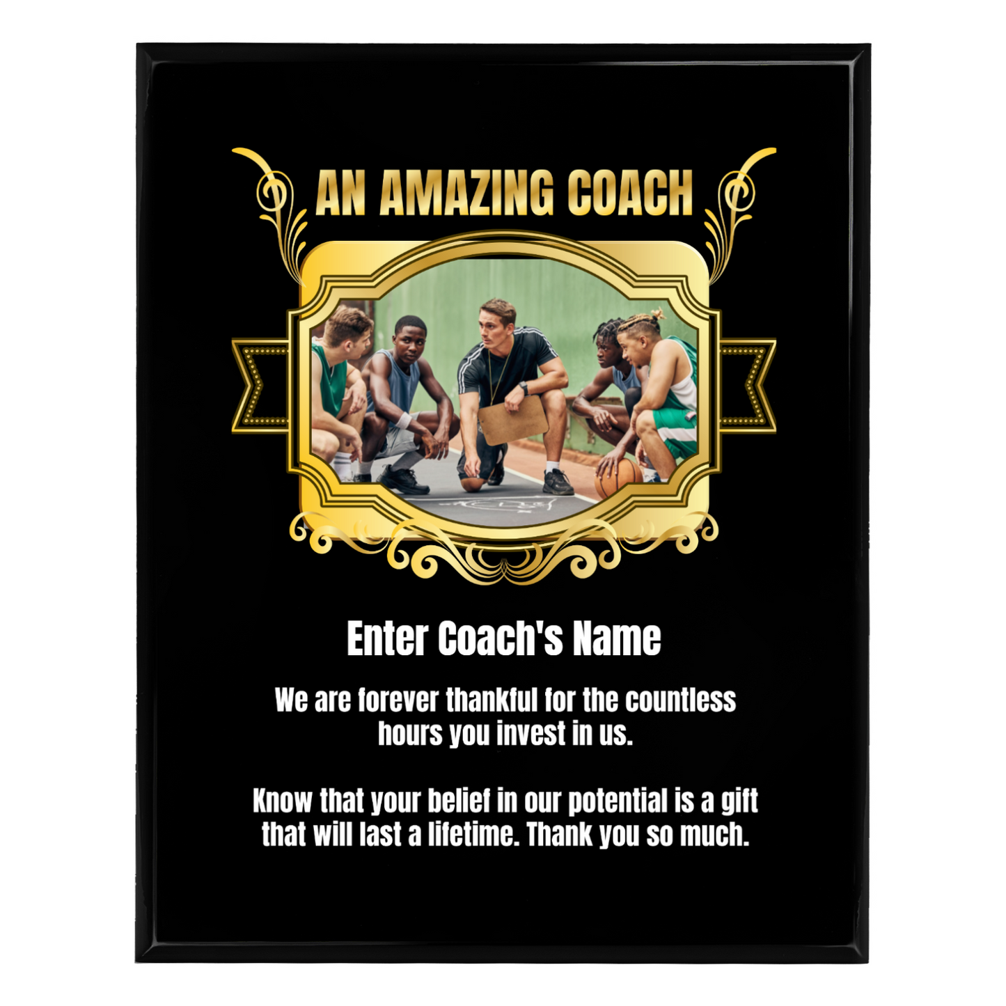 Personalized An Amazing Coach  8" x 10" UV Printed Luxury Award