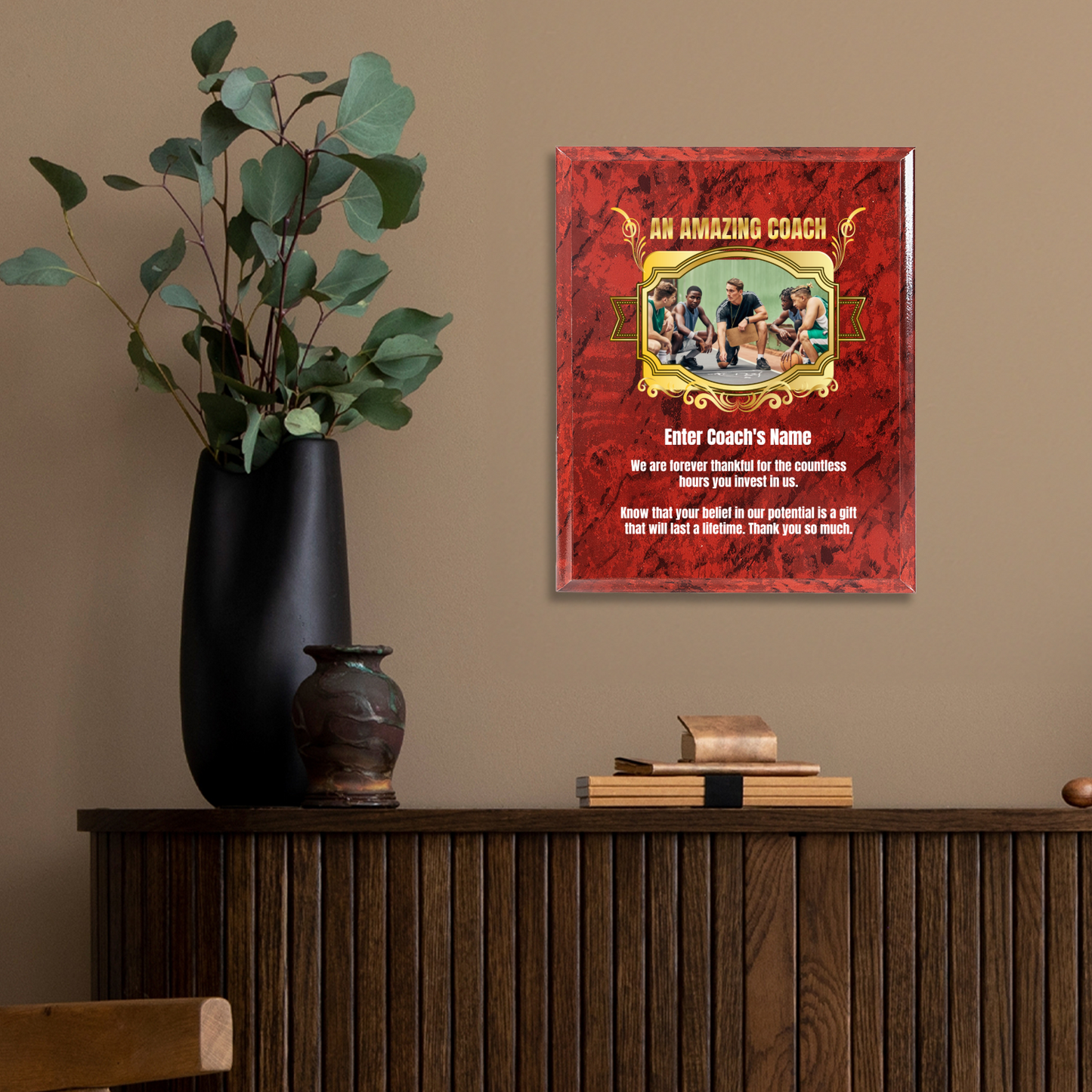 Personalized An Amazing Coach  8" x 10" UV Printed Luxury Award