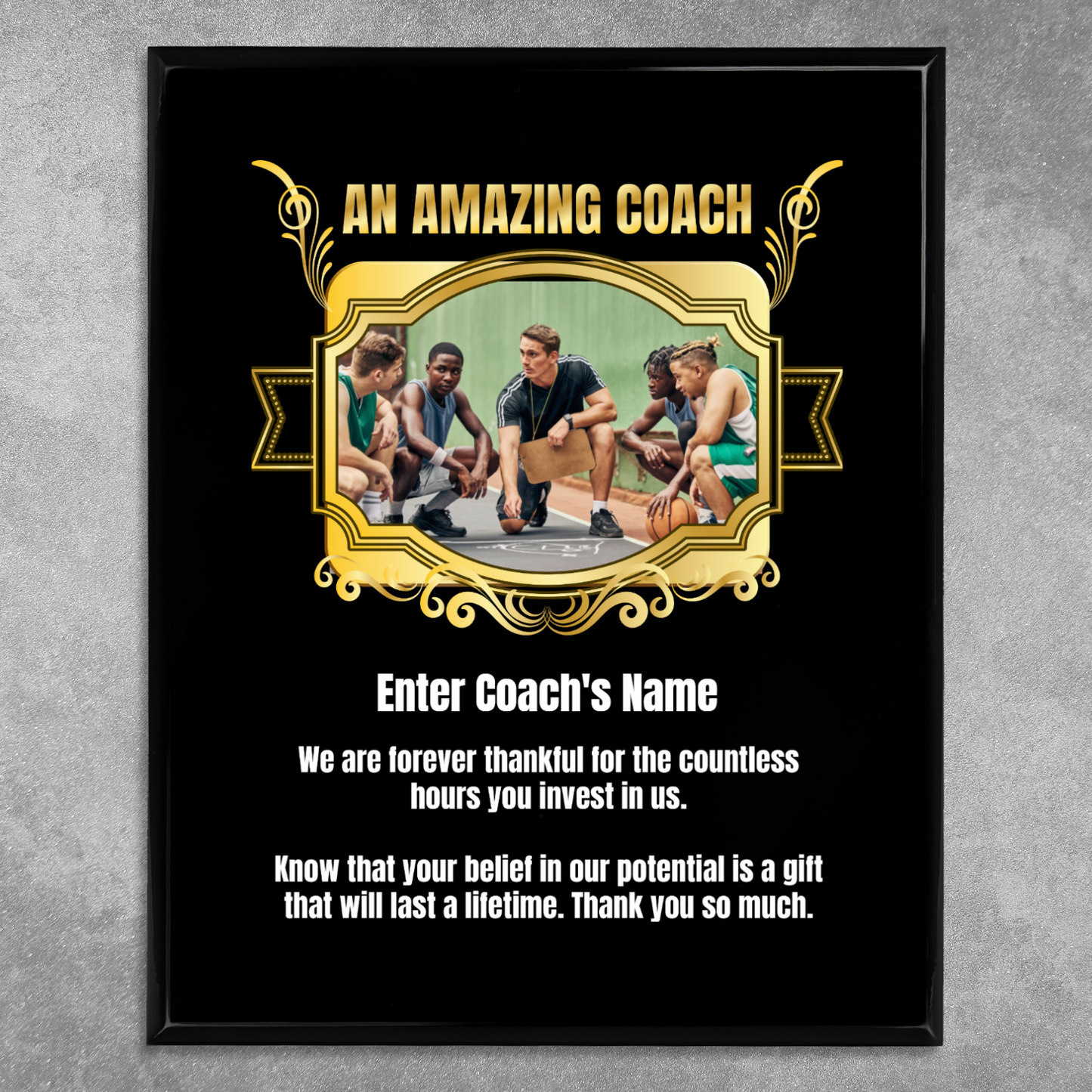 Personalized An Amazing Coach  8" x 10" UV Printed Luxury Award