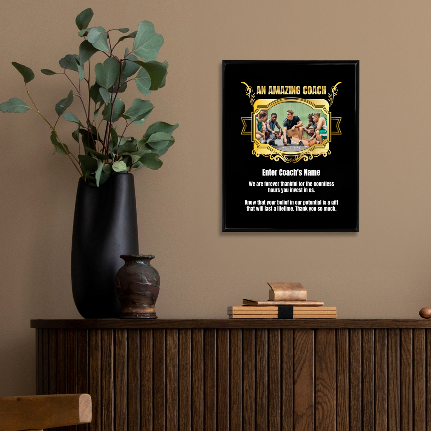 Personalized An Amazing Coach  8" x 10" UV Printed Luxury Award