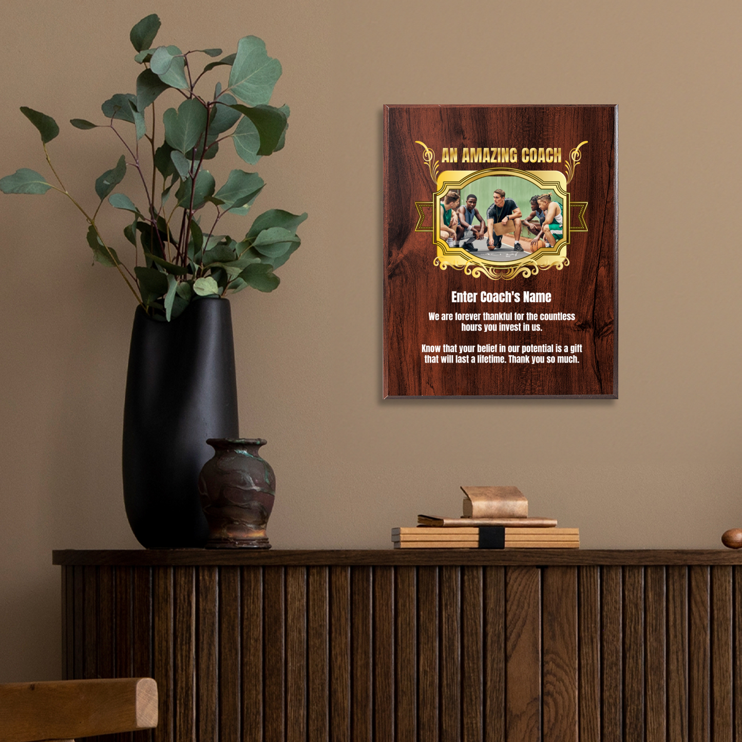 Personalized An Amazing Coach  8" x 10" UV Printed Luxury Award