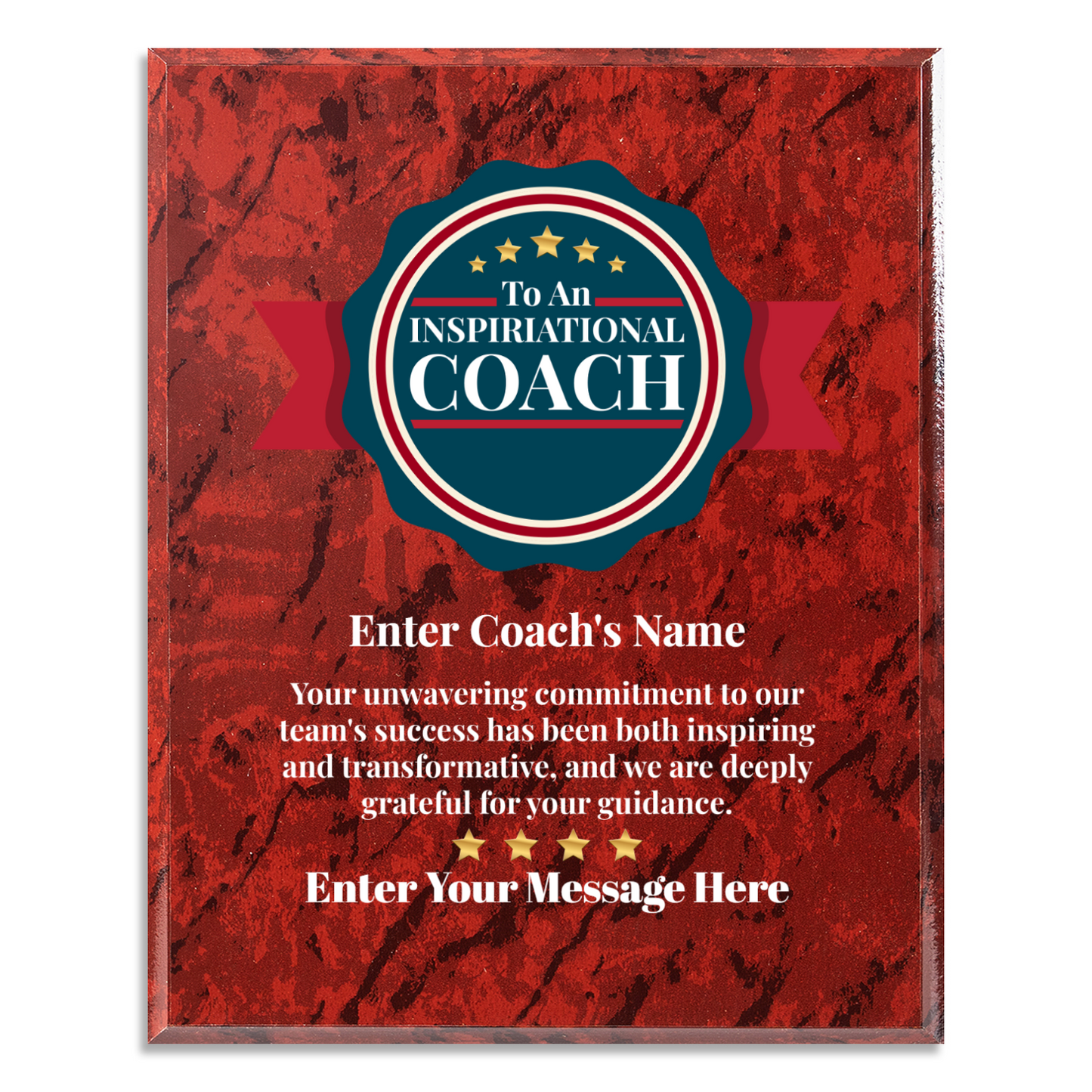 Personalized An Inspirational Coach  8" x 10" UV Printed Luxury Award