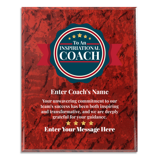 Personalized An Inspirational Coach  8" x 10" UV Printed Luxury Award