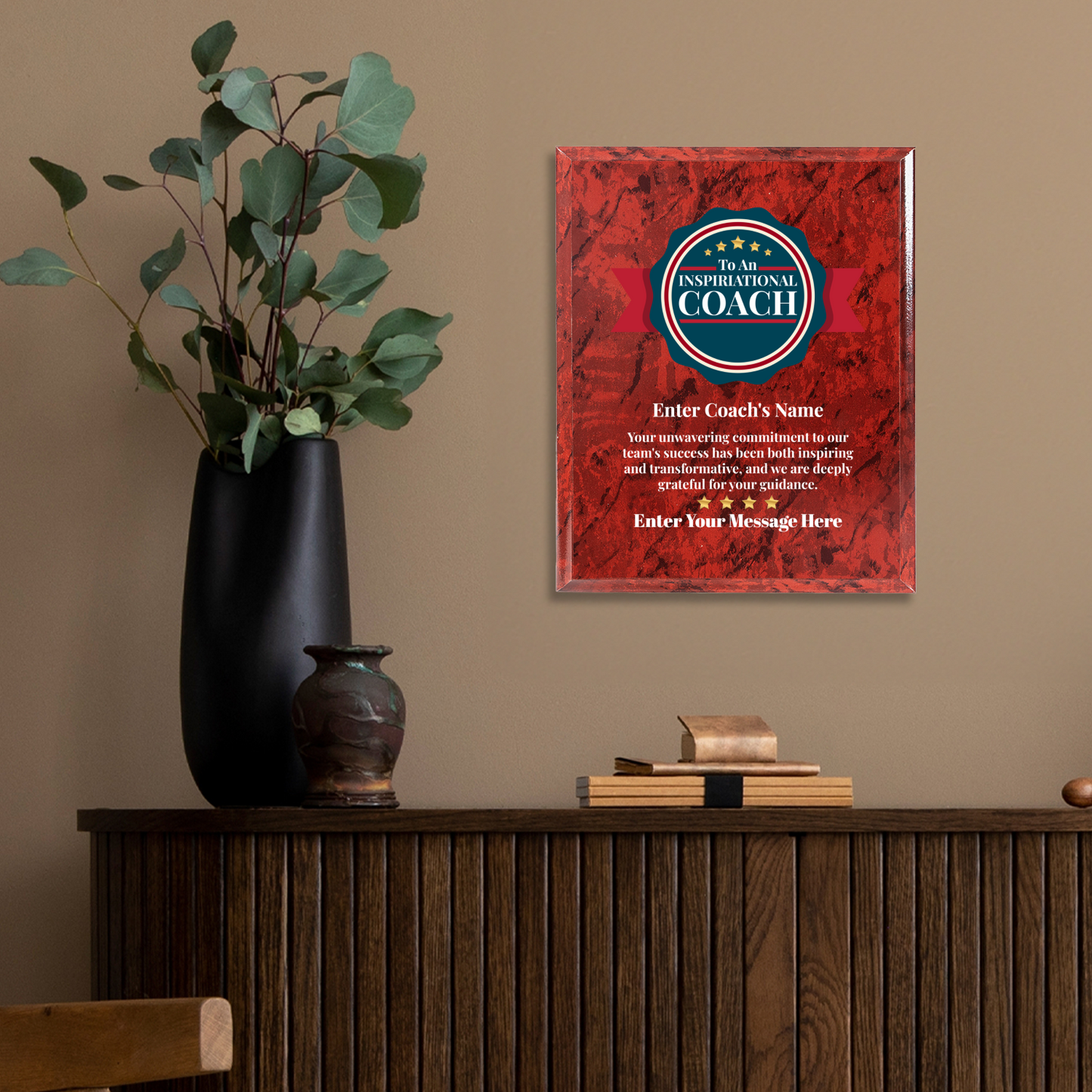 Personalized An Inspirational Coach  8" x 10" UV Printed Luxury Award