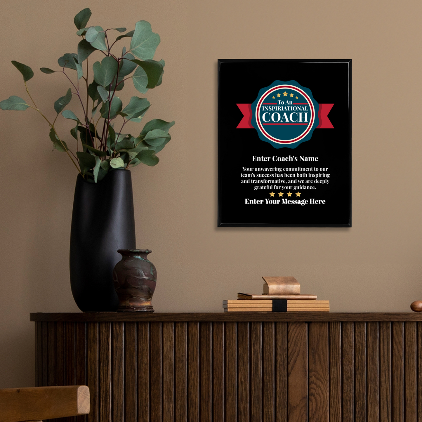Personalized An Inspirational Coach  8" x 10" UV Printed Luxury Award