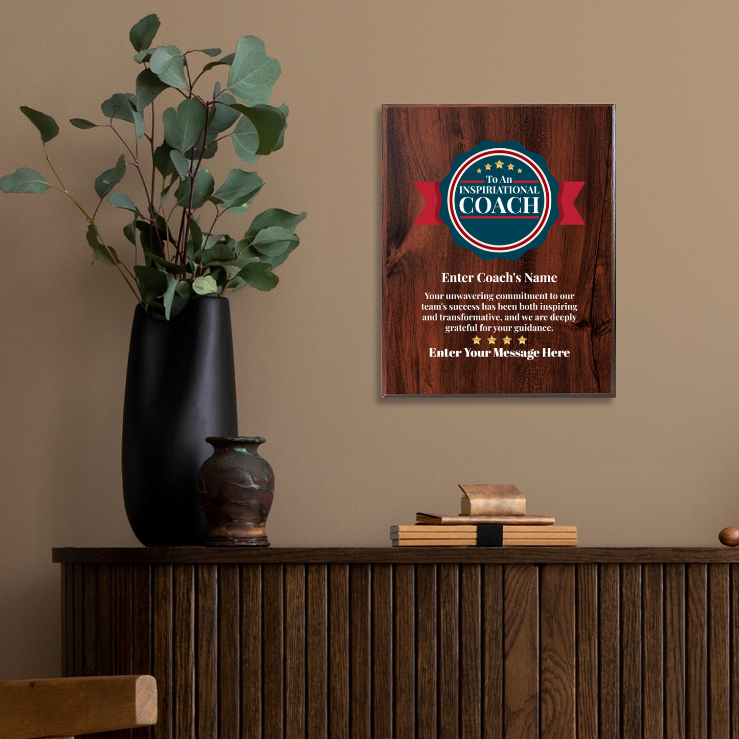Personalized An Inspirational Coach  8" x 10" UV Printed Luxury Award