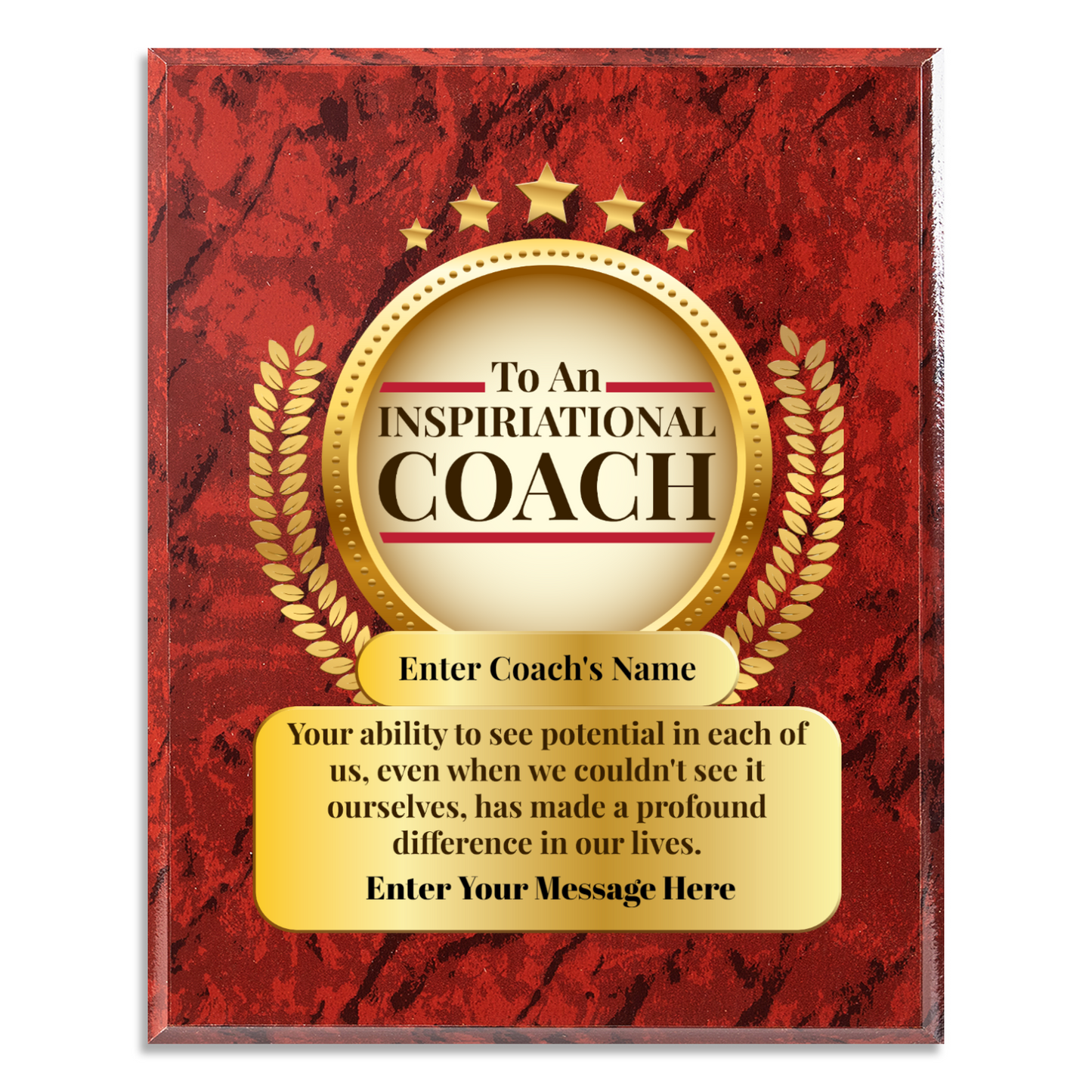 Personalized An Inspirational Coach  8" x 10" UV Printed Luxury Award 2