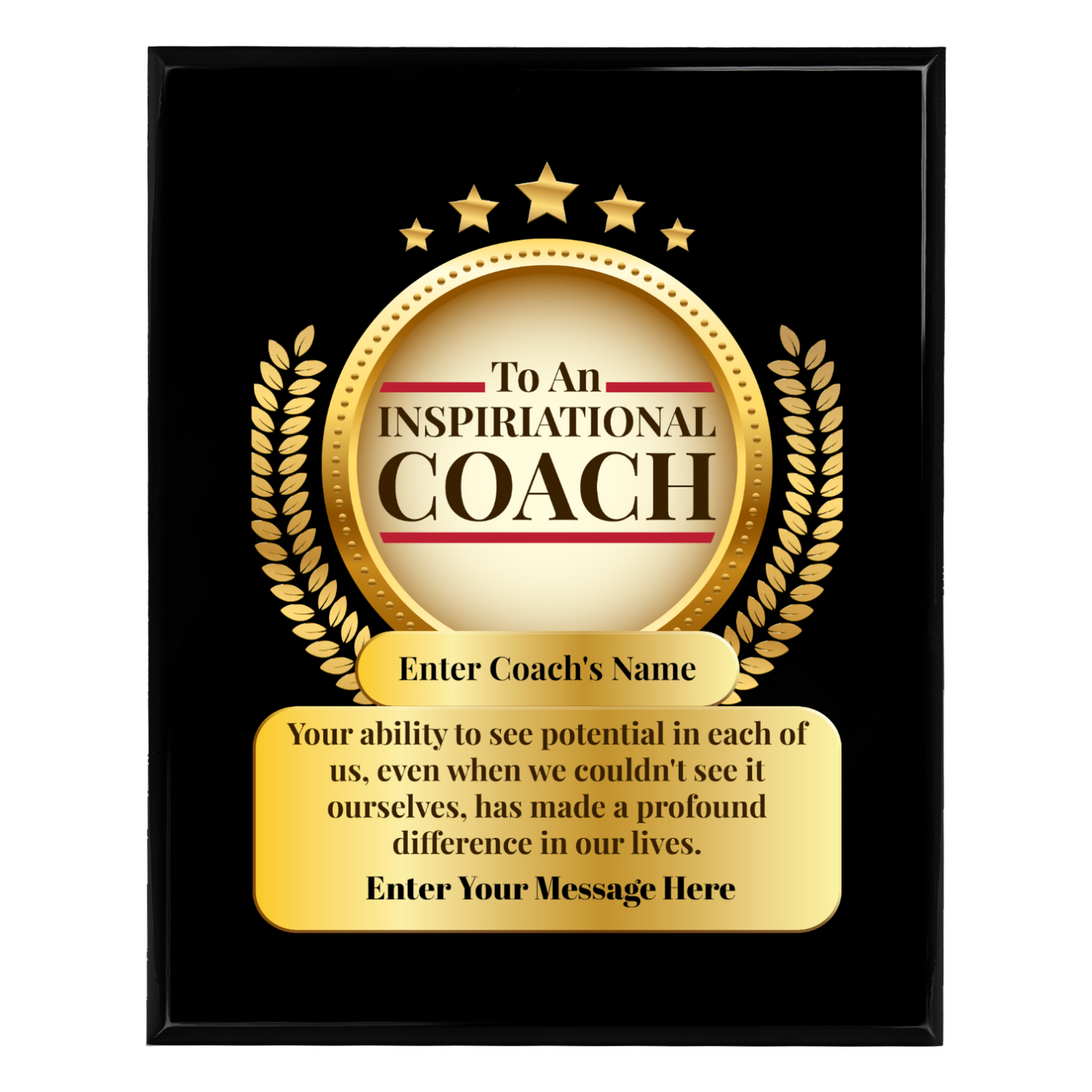 Personalized An Inspirational Coach  8" x 10" UV Printed Luxury Award 2