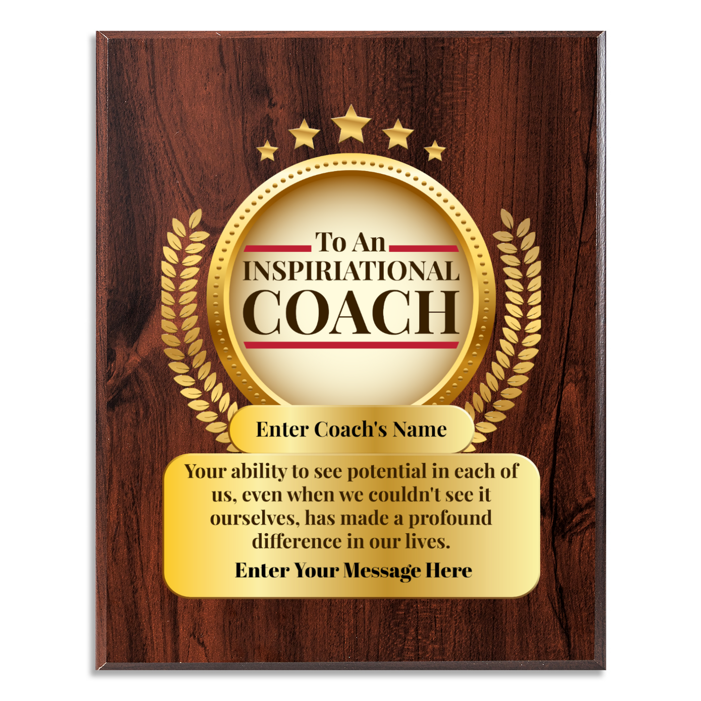 Personalized An Inspirational Coach  8" x 10" UV Printed Luxury Award 2