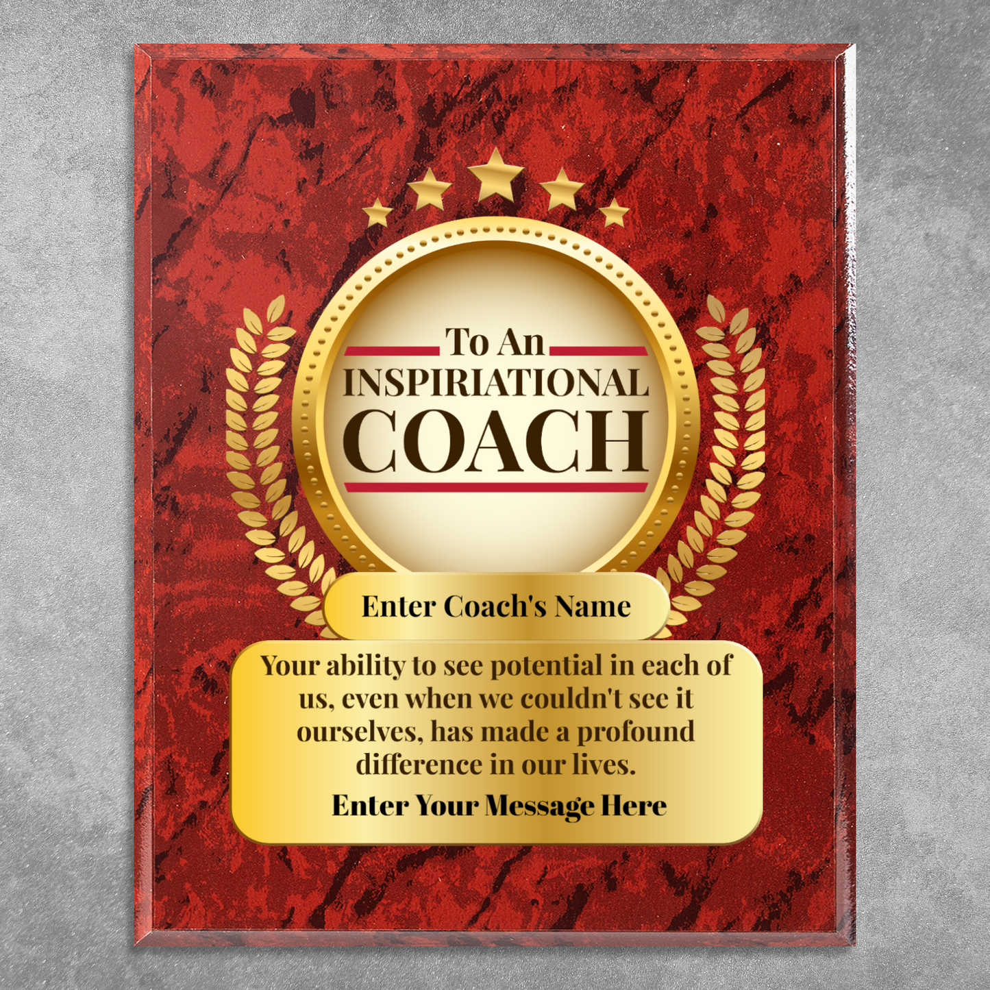 Personalized An Inspirational Coach  8" x 10" UV Printed Luxury Award 2