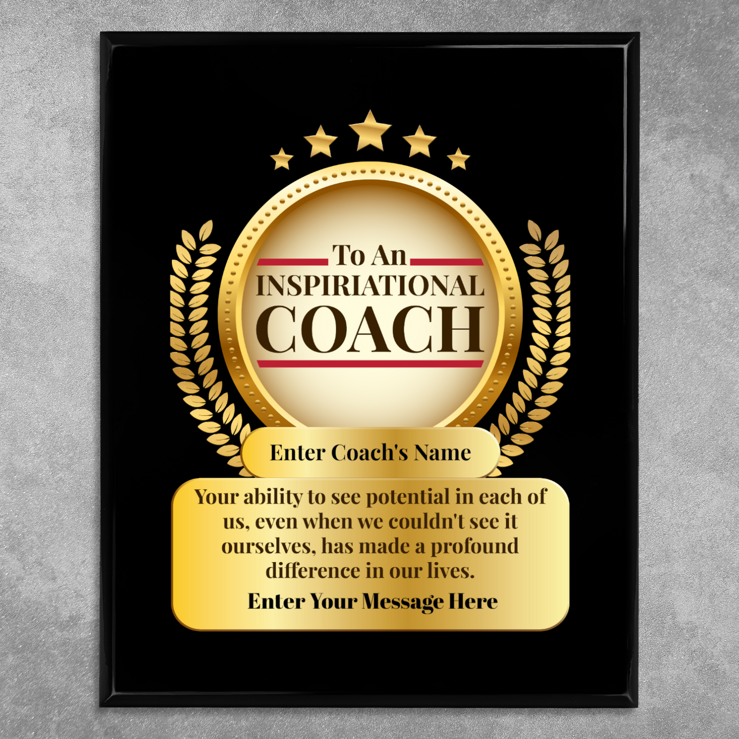 Personalized An Inspirational Coach  8" x 10" UV Printed Luxury Award 2