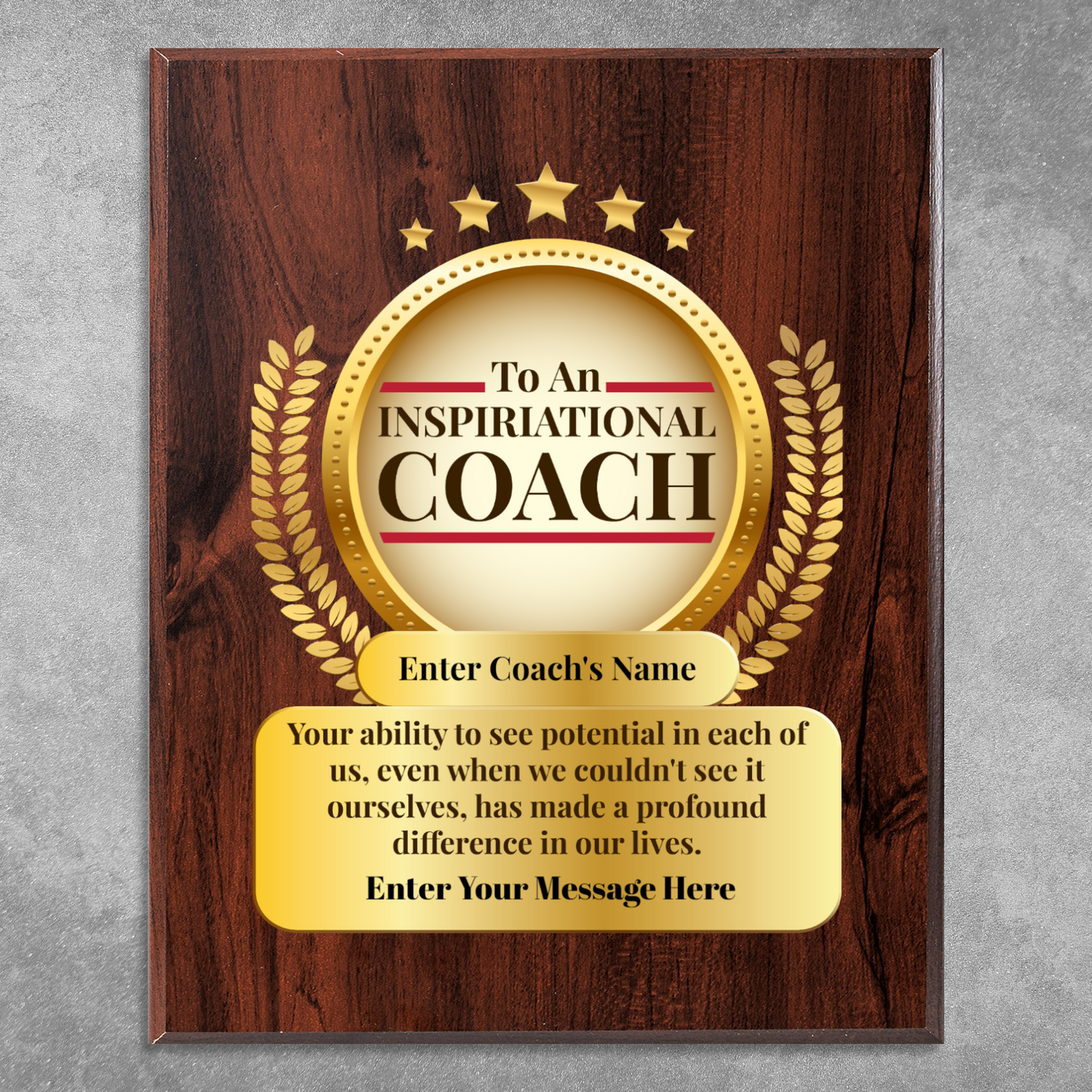Personalized An Inspirational Coach  8" x 10" UV Printed Luxury Award 2