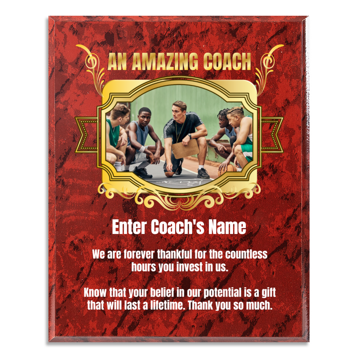 Personalized An Amazing Coach 10.5" x 13" UV Printed Luxury Award