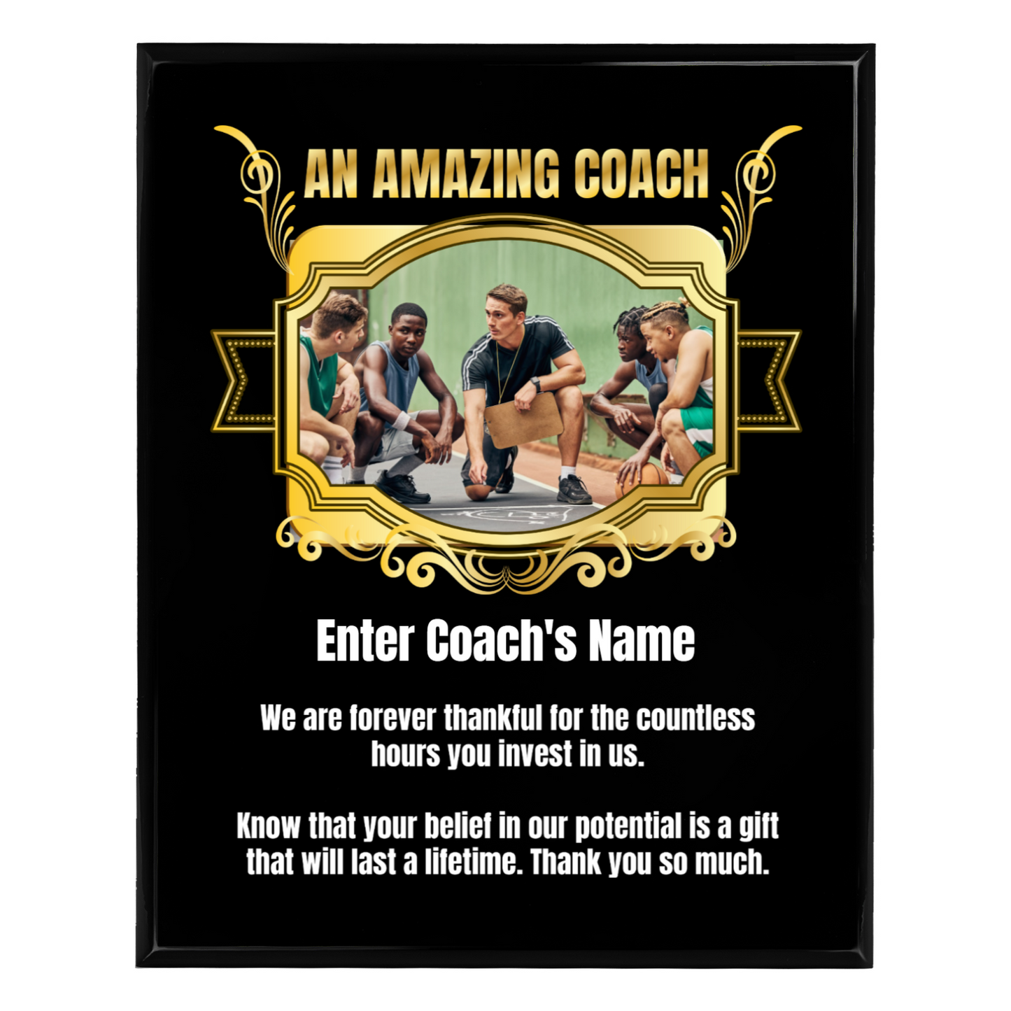 Personalized An Amazing Coach 10.5" x 13" UV Printed Luxury Award