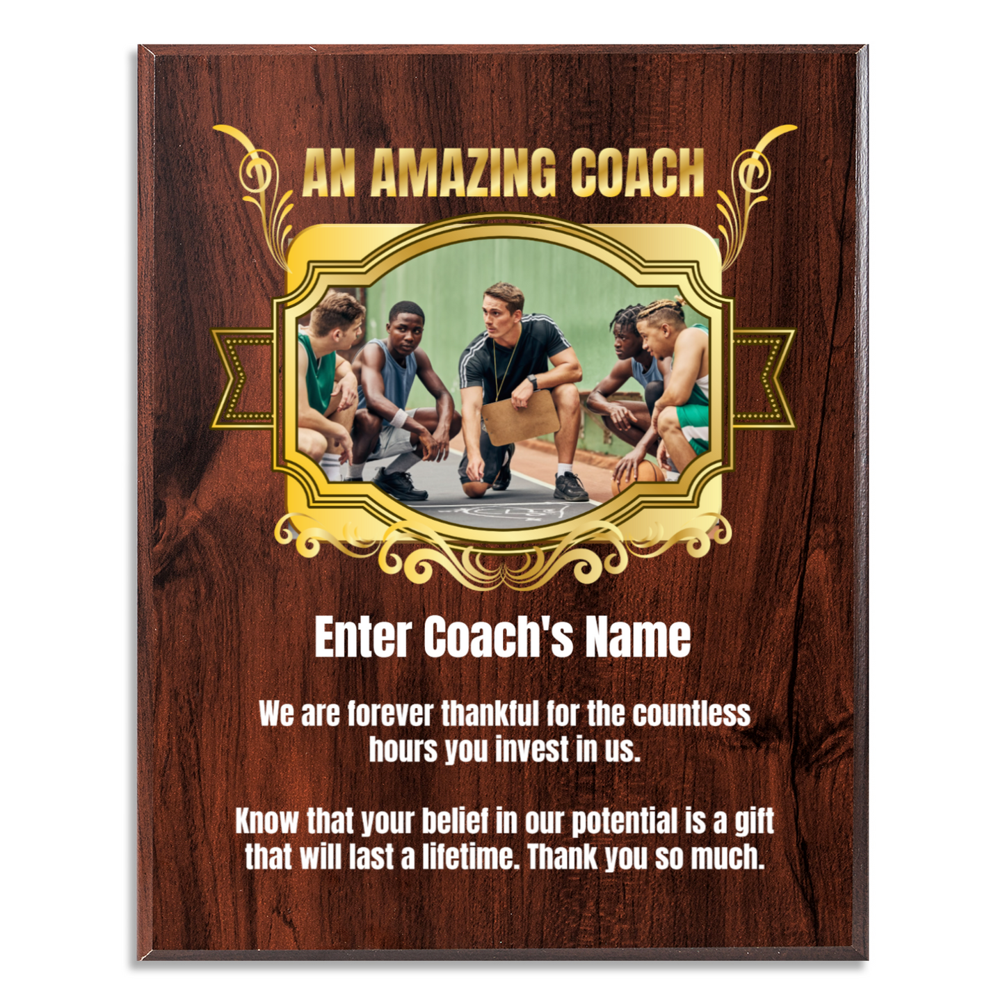 Personalized An Amazing Coach 10.5" x 13" UV Printed Luxury Award