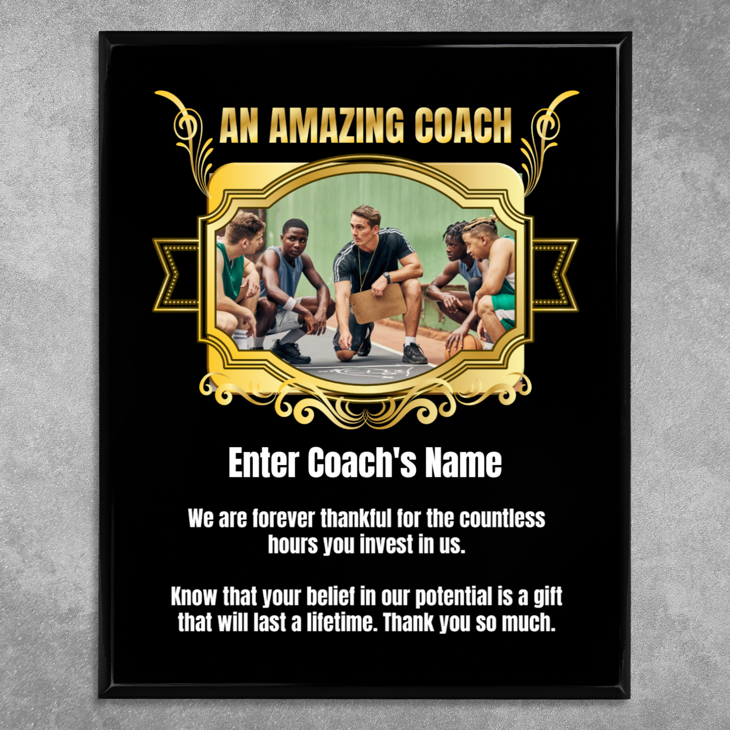 Personalized An Amazing Coach 10.5" x 13" UV Printed Luxury Award