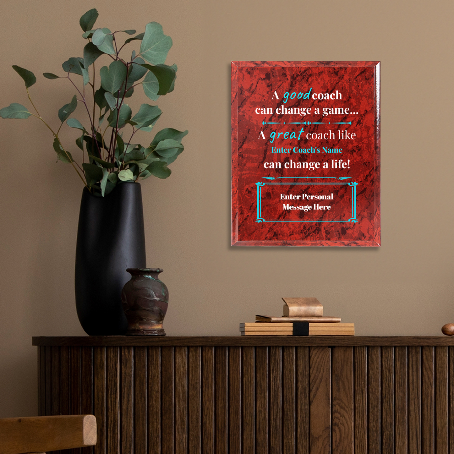 Personalized A Good Coach Can Change A Game  8" x 10" UV Printed Luxury Award