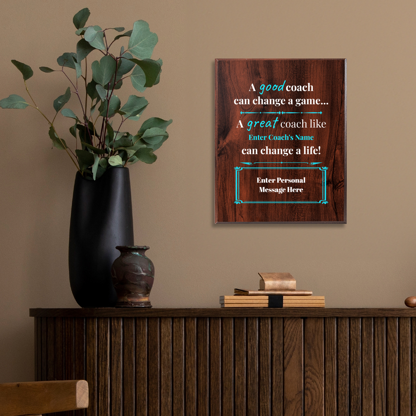 Personalized A Good Coach Can Change A Game  8" x 10" UV Printed Luxury Award