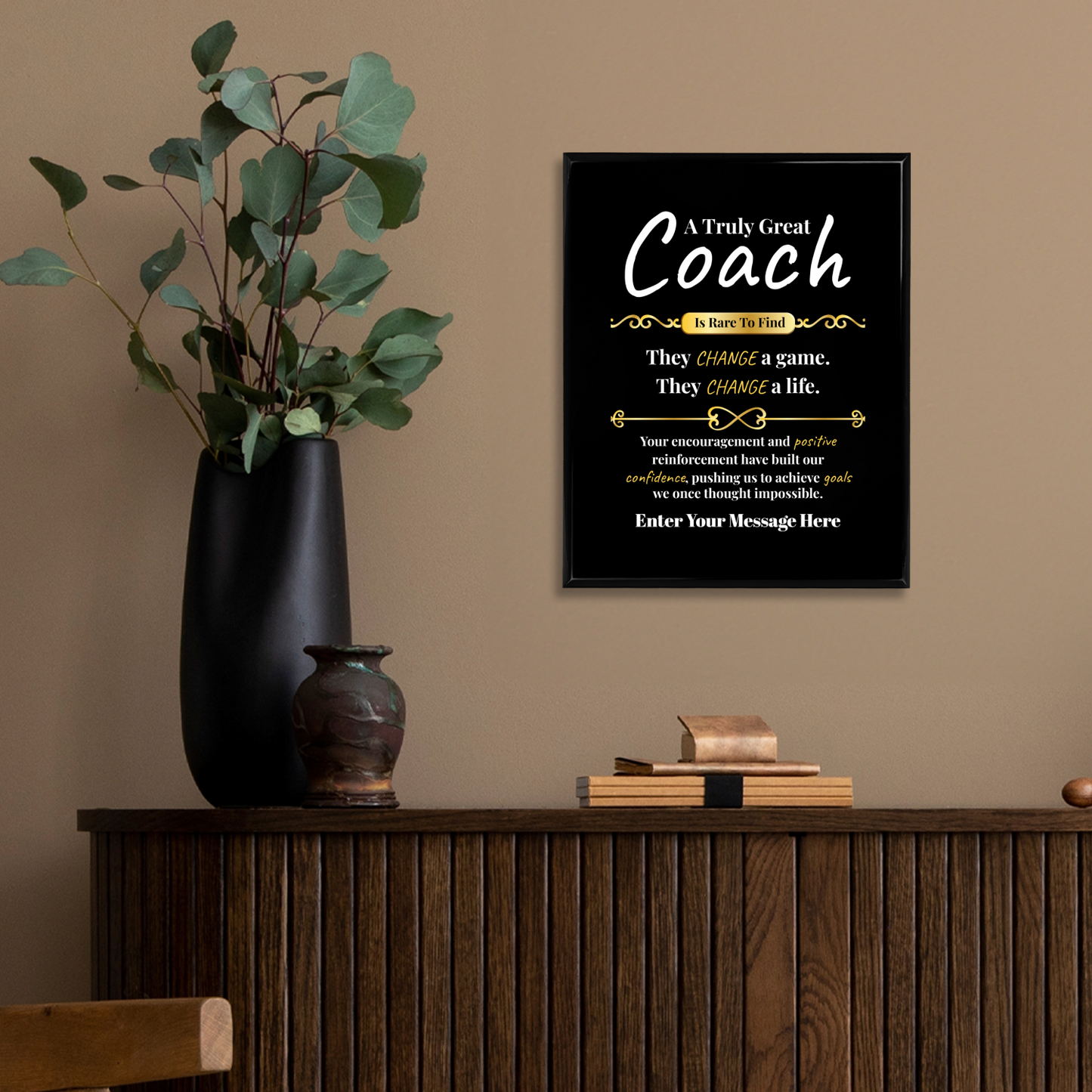 Personalized A Truly Great Coach  8" x 10" UV Printed Luxury Award