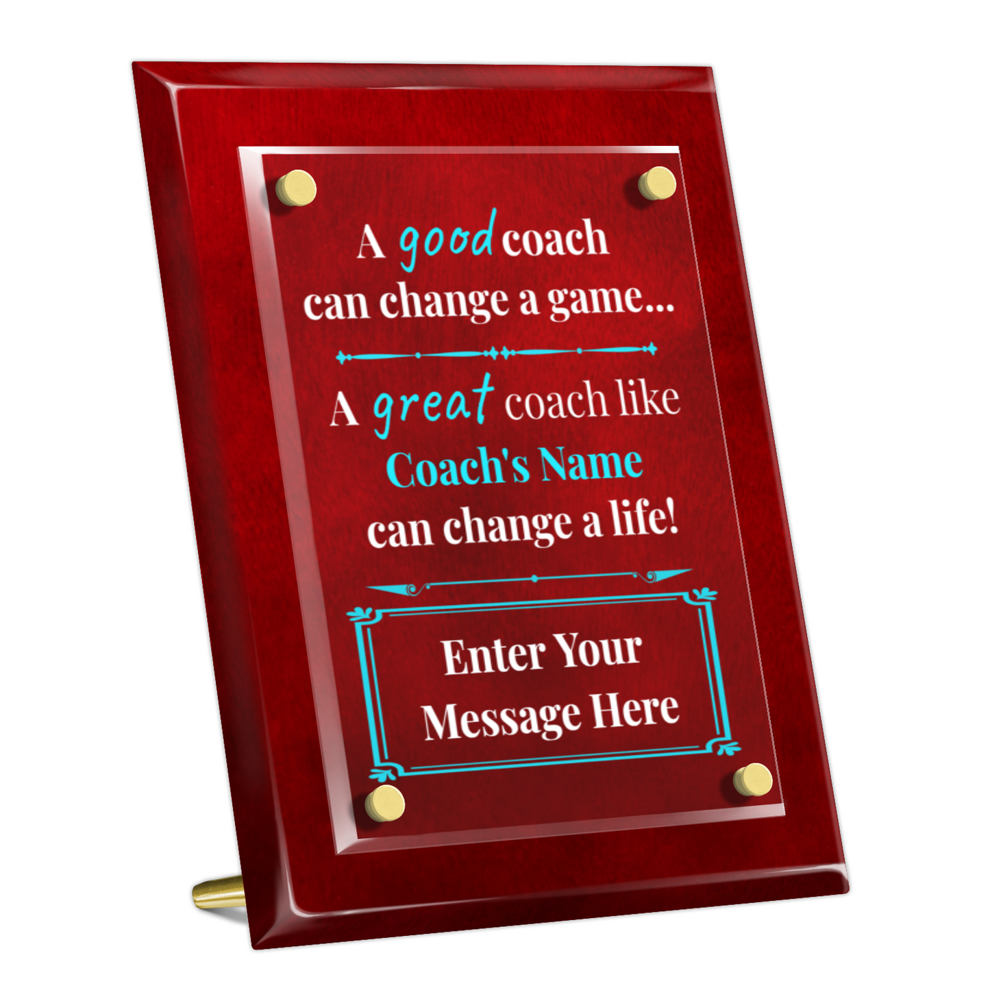A Good Coach Can Change  A Game 8" x 10" High Gloss Piano Finish Photo Plaque