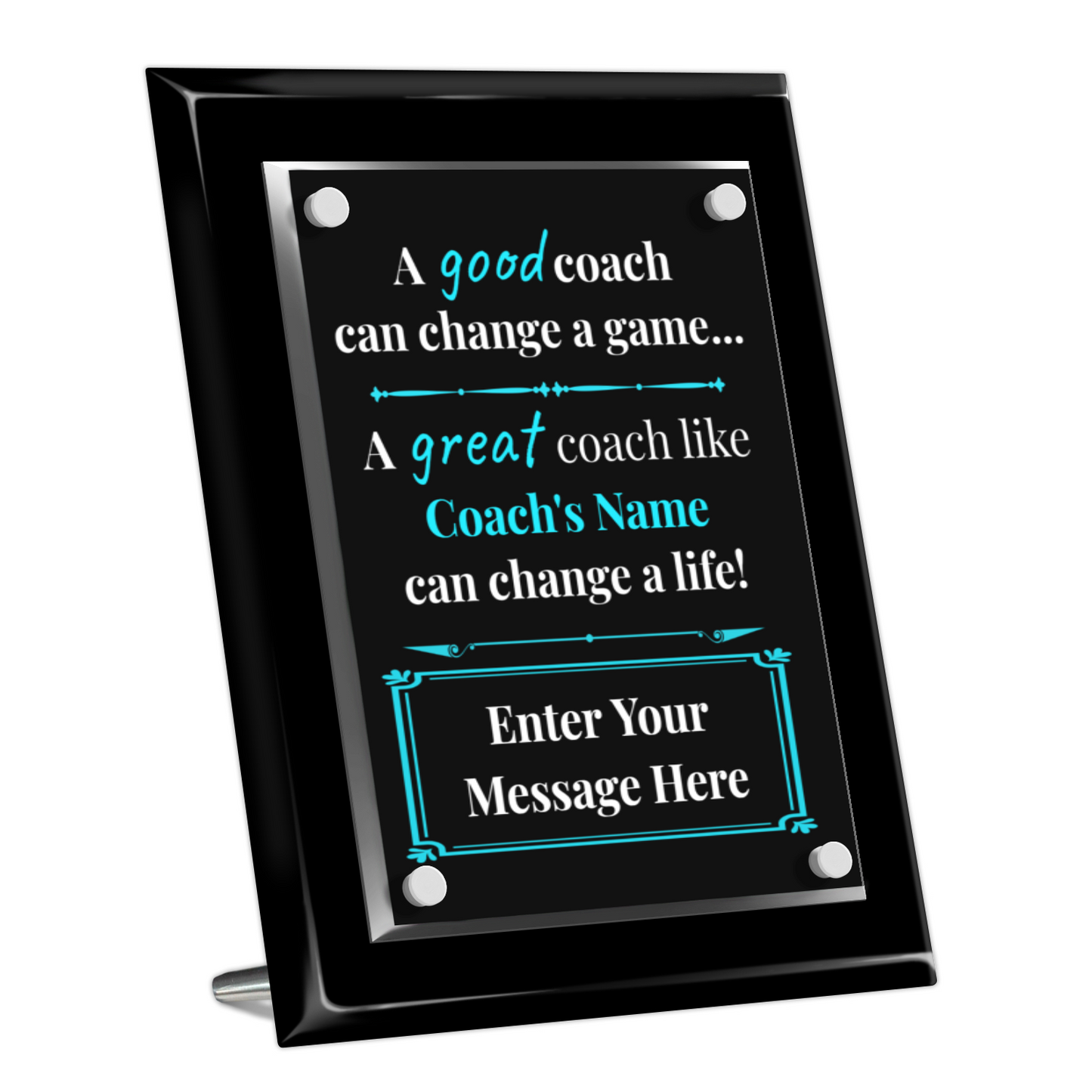 A Good Coach Can Change  A Game 8" x 10" High Gloss Piano Finish Photo Plaque