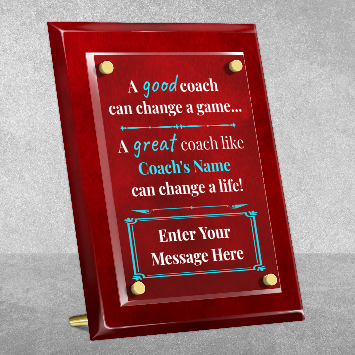 A Good Coach Can Change  A Game 8" x 10" High Gloss Piano Finish Photo Plaque