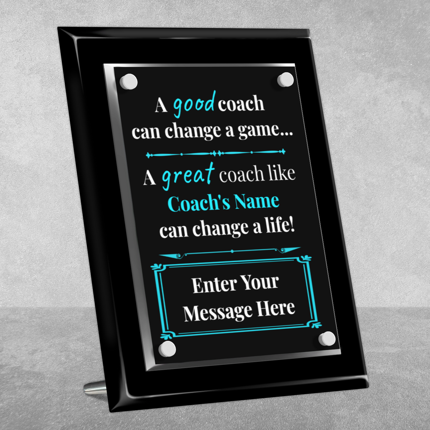 A Good Coach Can Change  A Game 8" x 10" High Gloss Piano Finish Photo Plaque