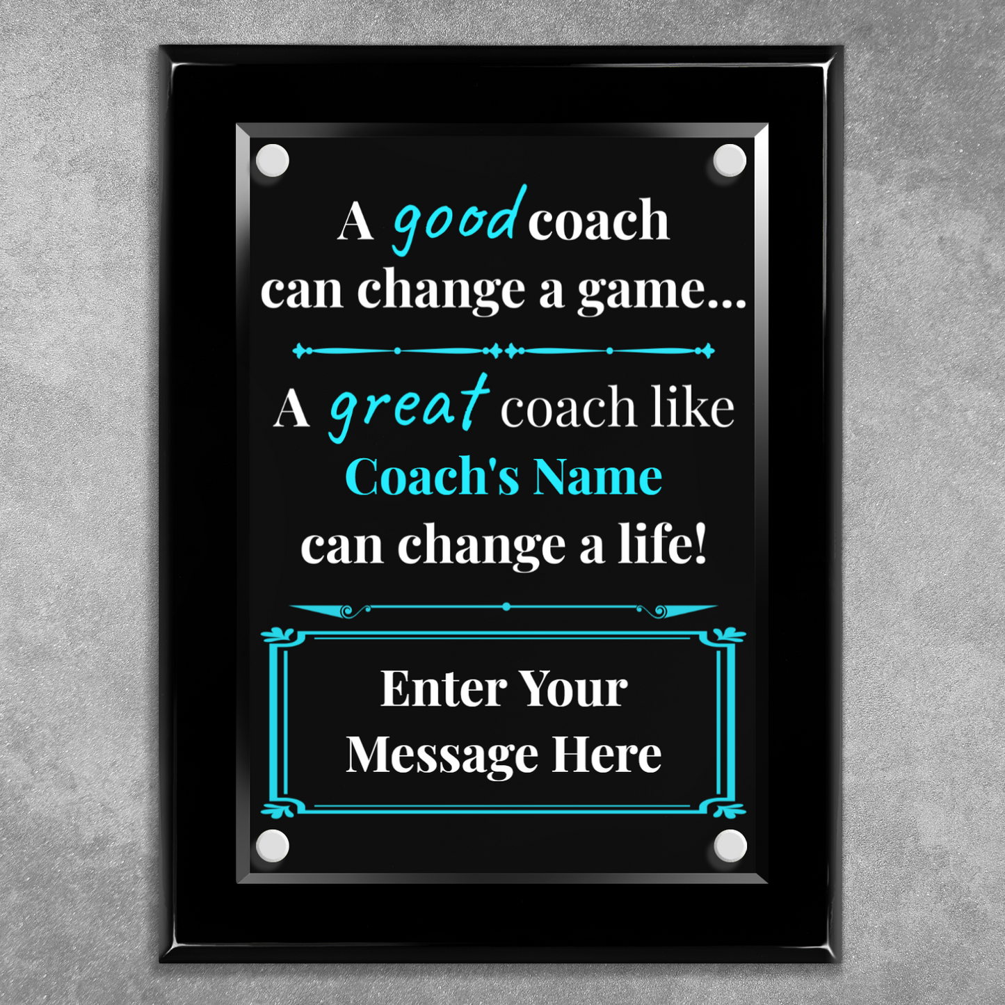 A Good Coach Can Change A Game 9" x 12" High Gloss Piano Finish Photo Plaque