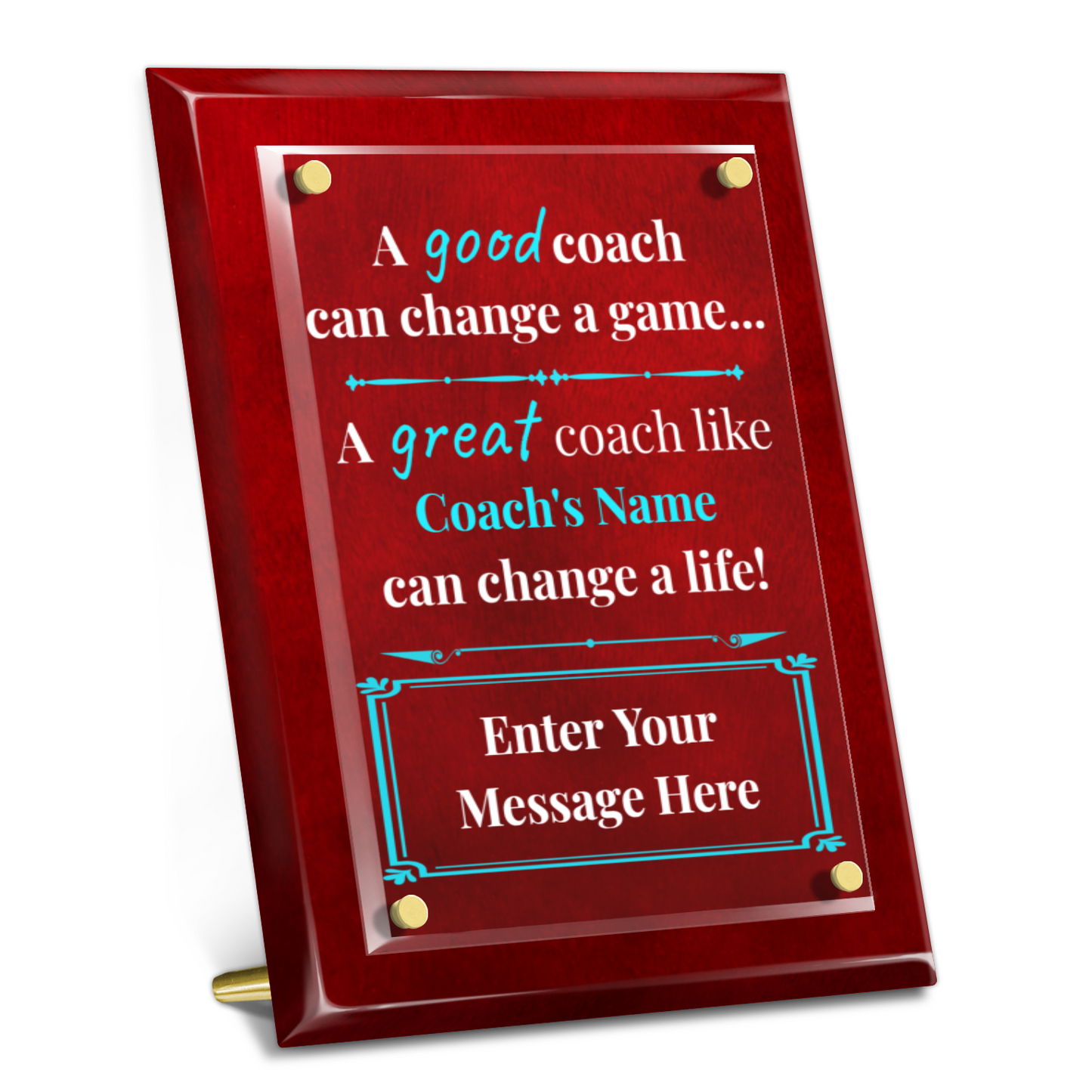 A Good Coach Can Change A Game 9" x 12" High Gloss Piano Finish Photo Plaque
