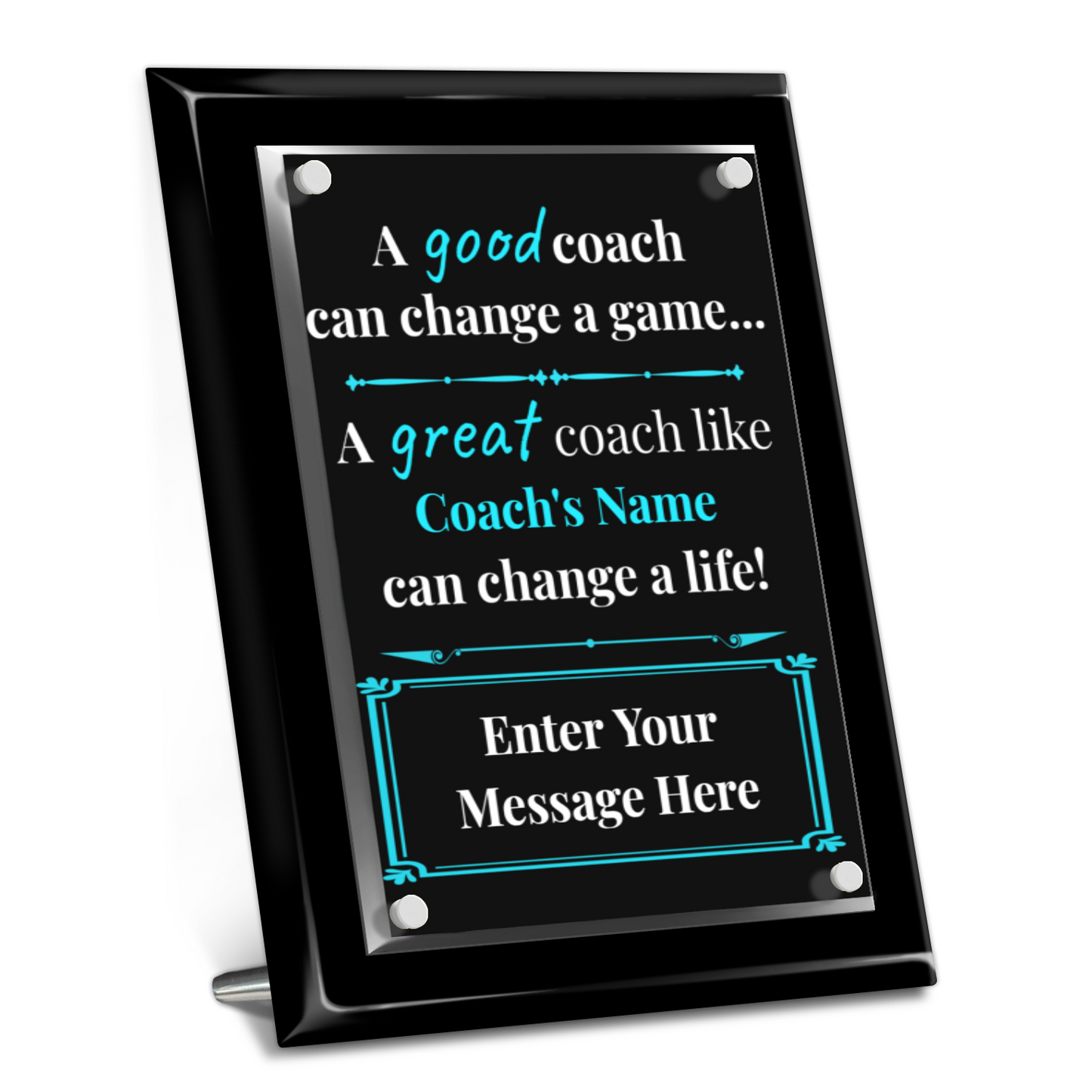 A Good Coach Can Change A Game 9" x 12" High Gloss Piano Finish Photo Plaque