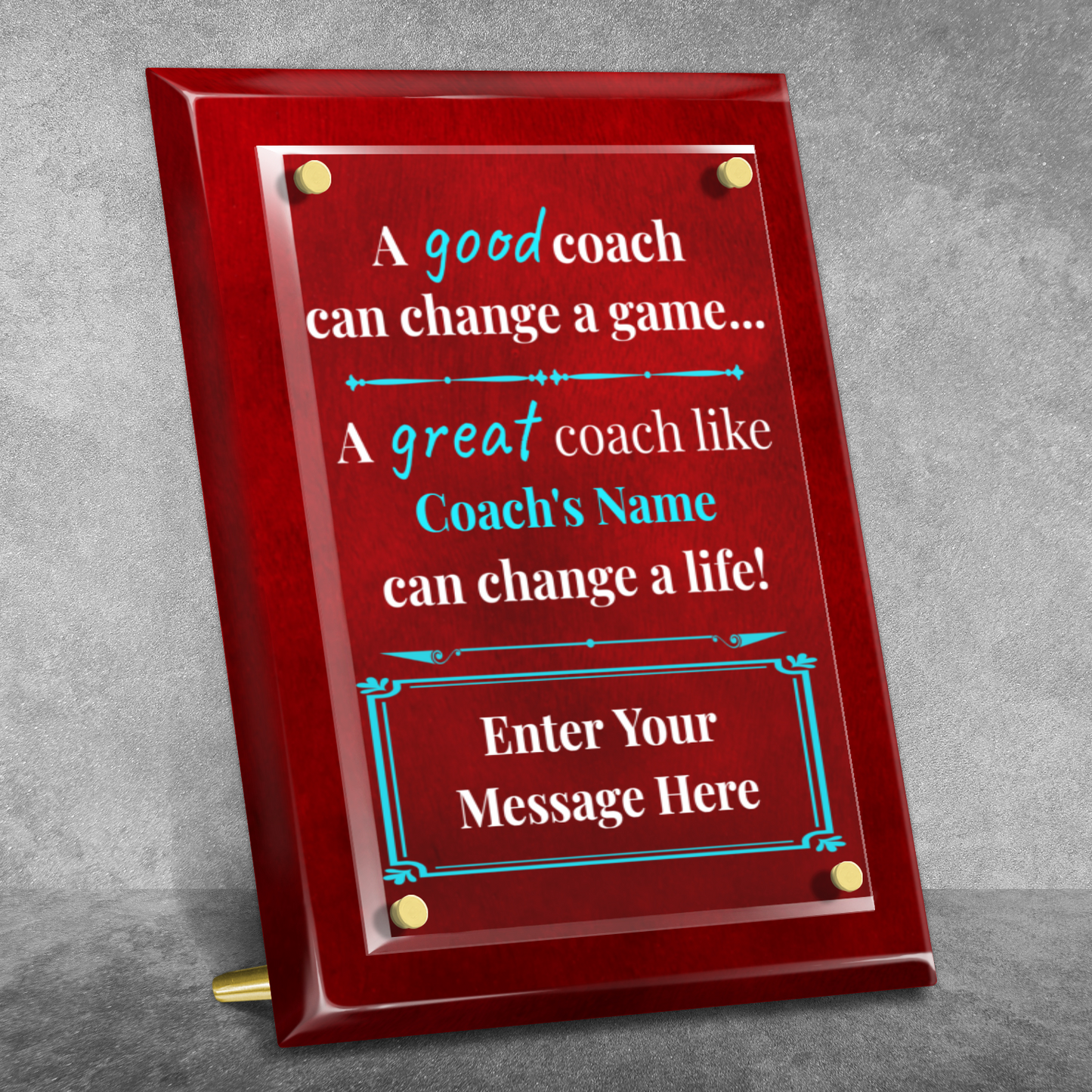 A Good Coach Can Change A Game 9" x 12" High Gloss Piano Finish Photo Plaque