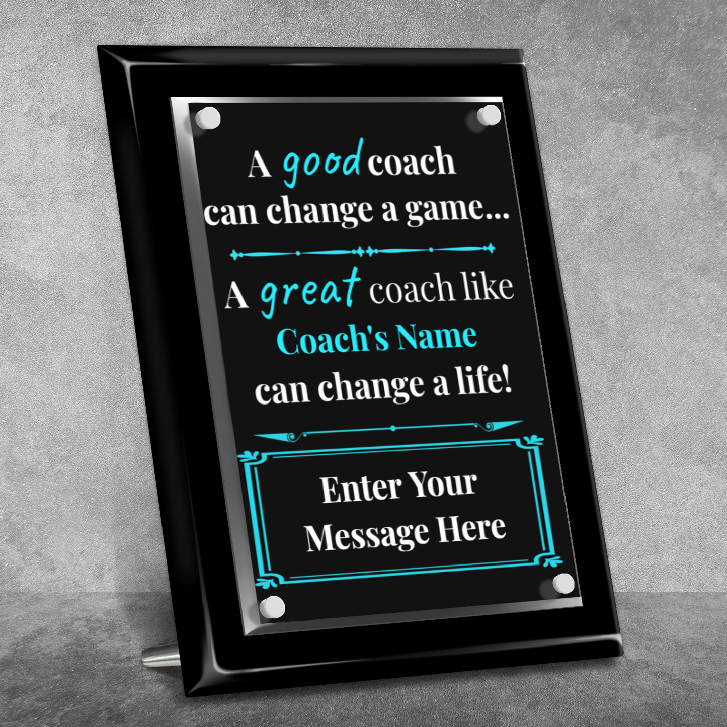 A Good Coach Can Change A Game 9" x 12" High Gloss Piano Finish Photo Plaque