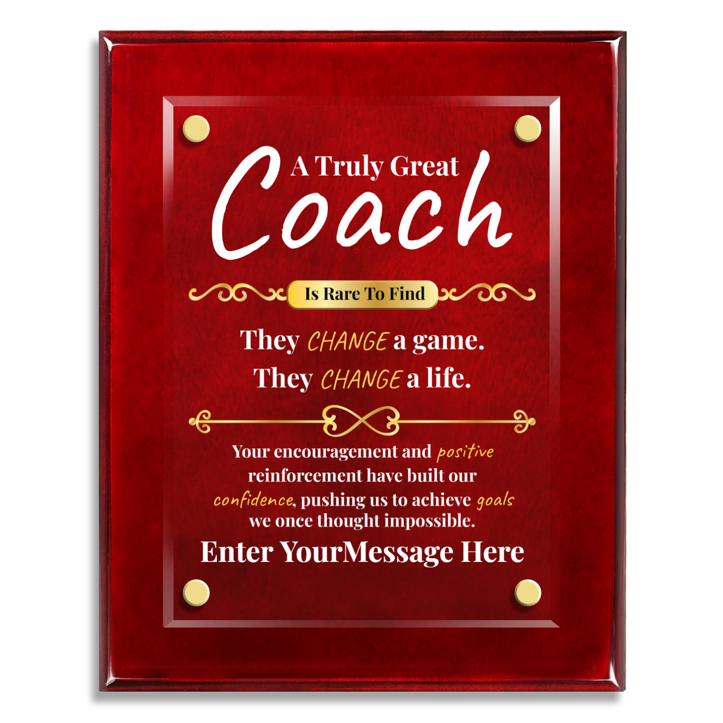 A Truly Great Coach 8" x 10" High Gloss Piano Finish Photo Plaque