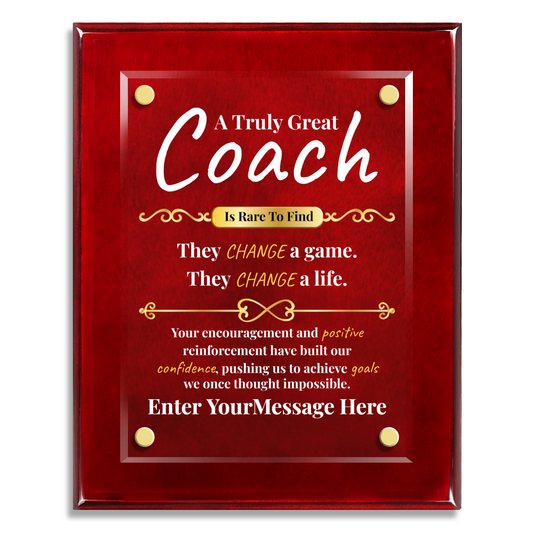 A Truly Great Coach 8" x 10" High Gloss Piano Finish Photo Plaque