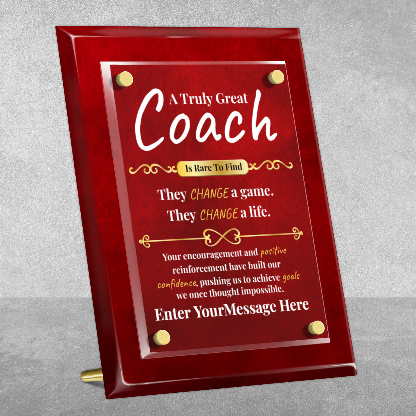 A Truly Great Coach 8" x 10" High Gloss Piano Finish Photo Plaque