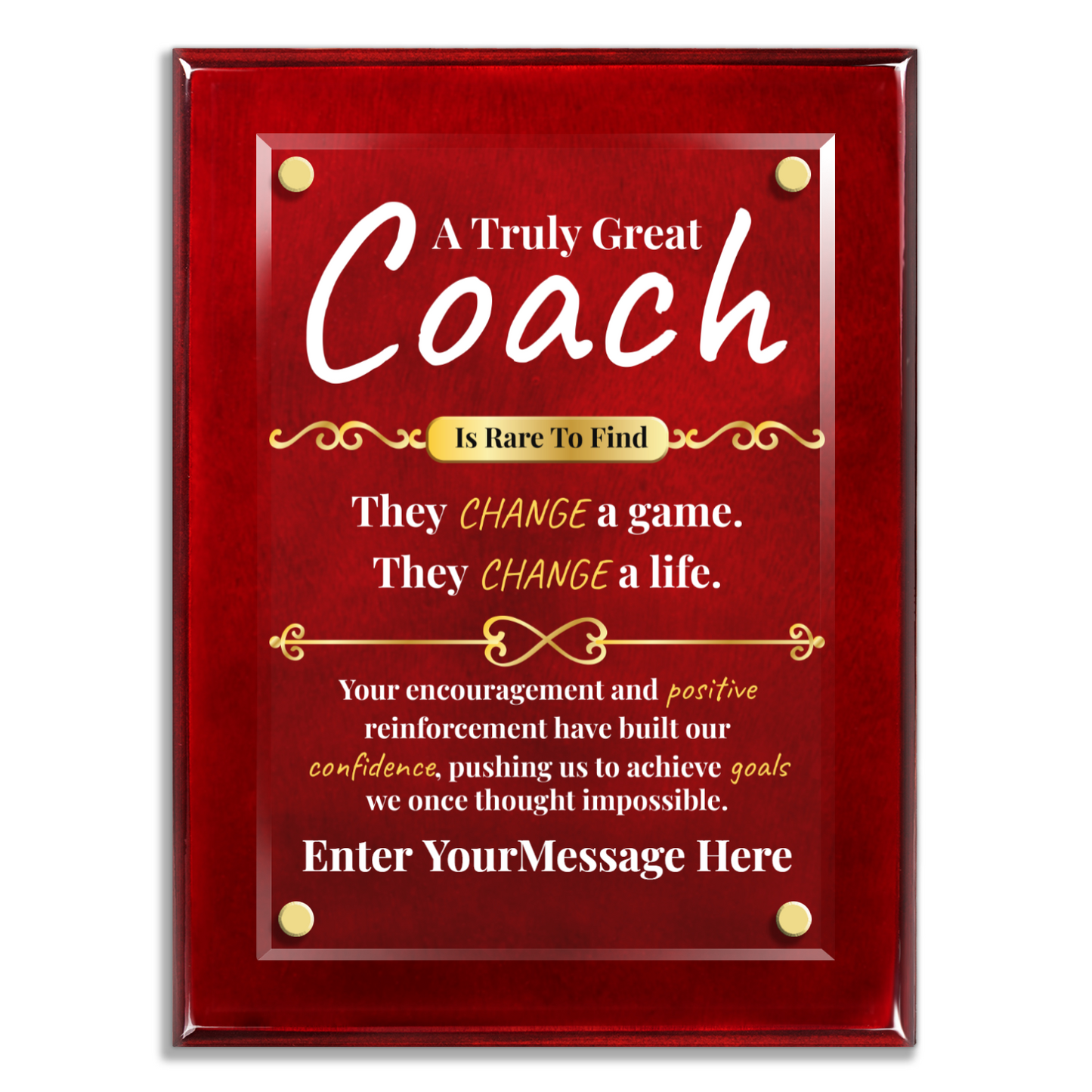 A Truly Great Coach 9" x 12" High Gloss Piano Finish Photo Plaque