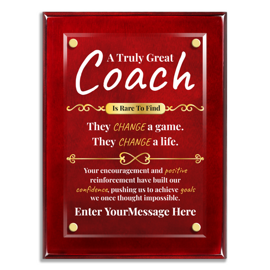 A Truly Great Coach 9" x 12" High Gloss Piano Finish Photo Plaque