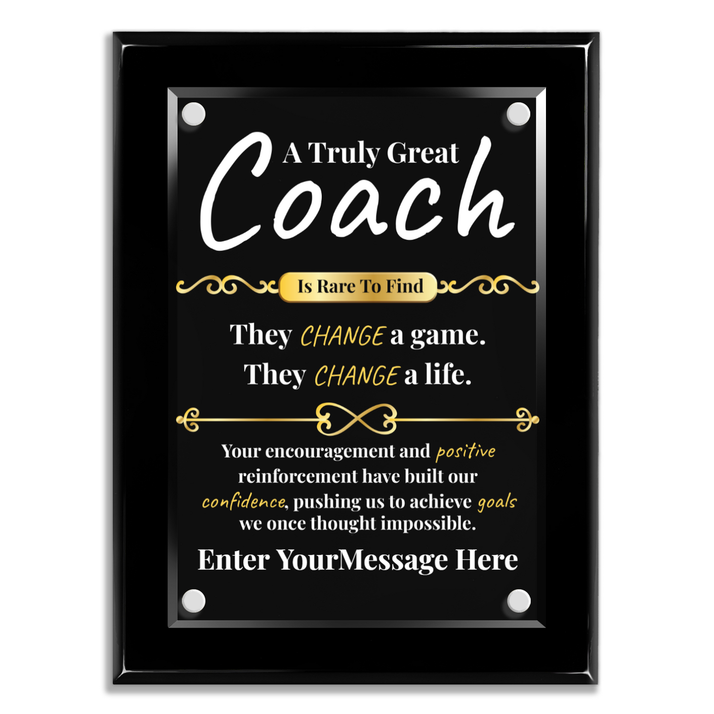 A Truly Great Coach 9" x 12" High Gloss Piano Finish Photo Plaque