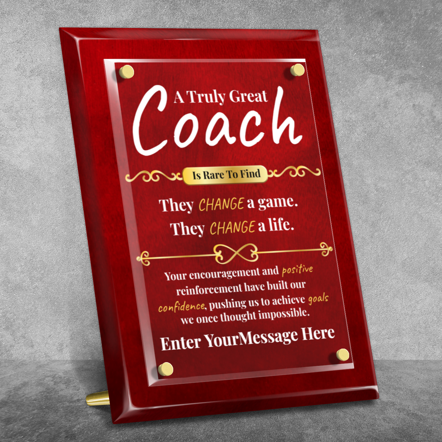 A Truly Great Coach 9" x 12" High Gloss Piano Finish Photo Plaque