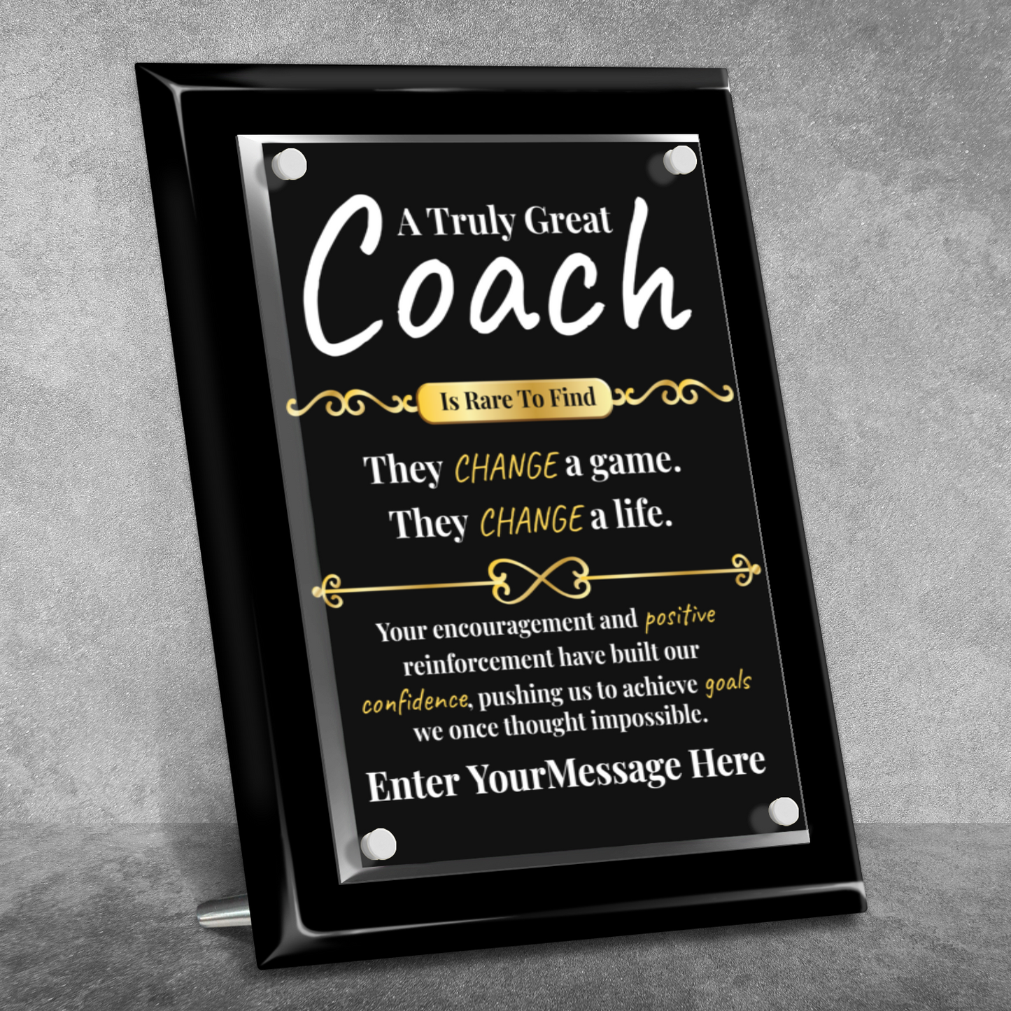 A Truly Great Coach 9" x 12" High Gloss Piano Finish Photo Plaque