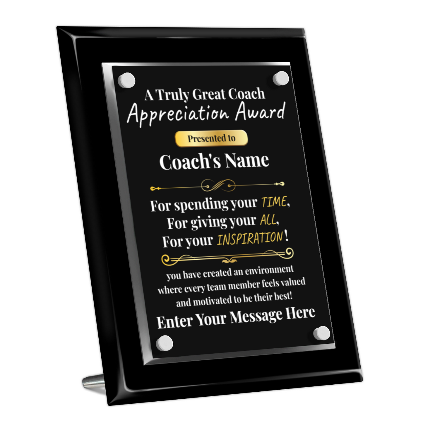 A Truly Great Coach  8" x 10" High Gloss Piano Finish Photo Plaque 2