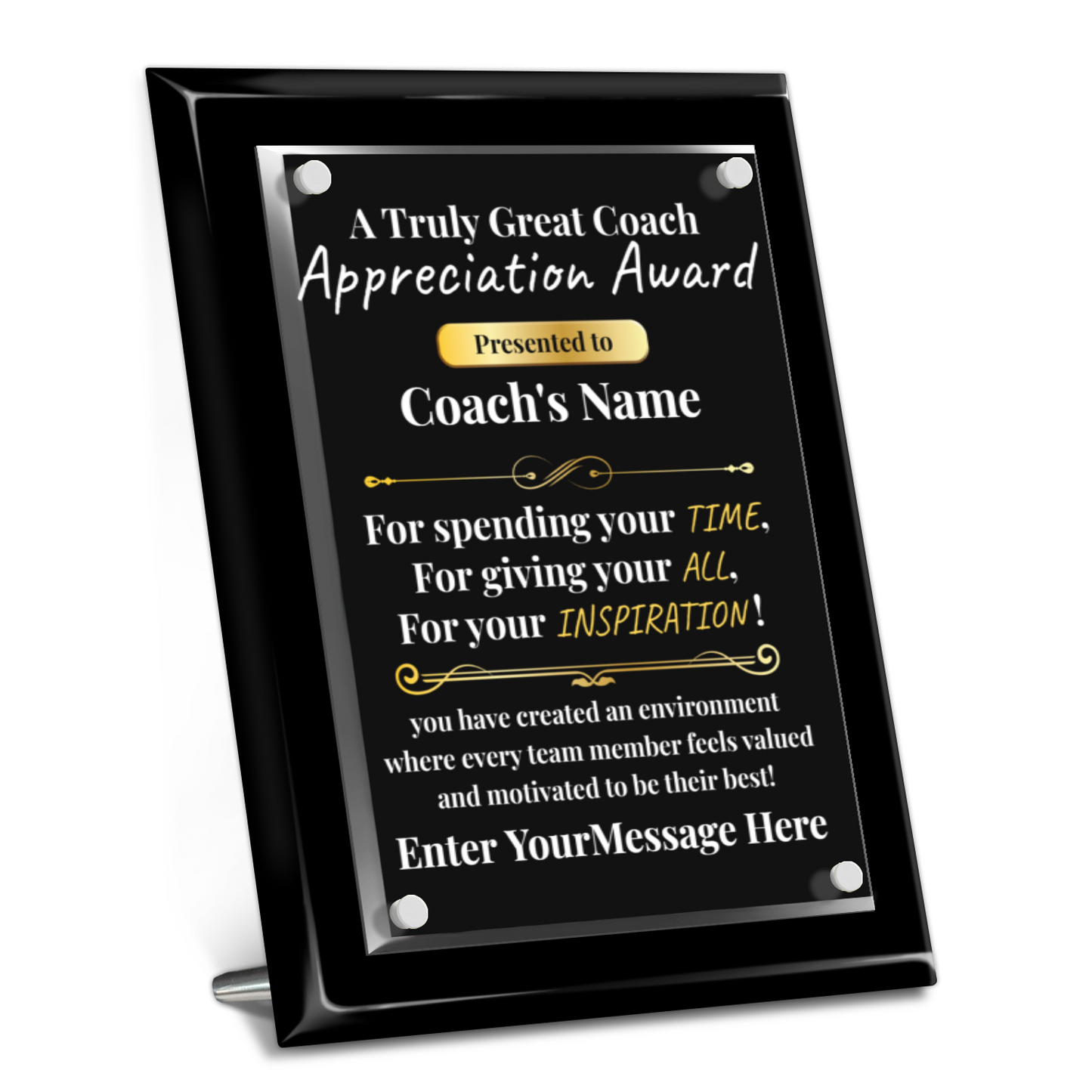 A Truly Great Coach 9" x 12" High Gloss Piano Finish Photo Plaque 2