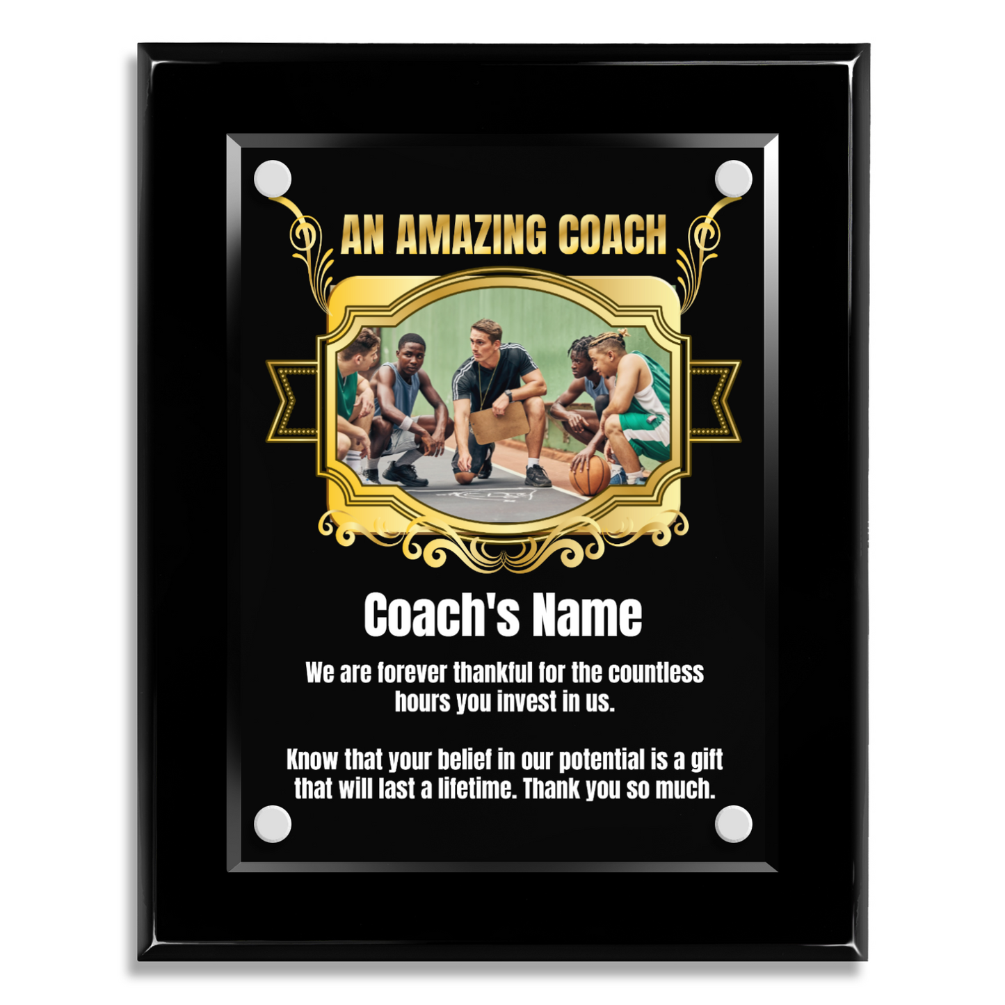 An Amazing Coach  8" x 10" High Gloss Piano Finish Photo Plaque 2