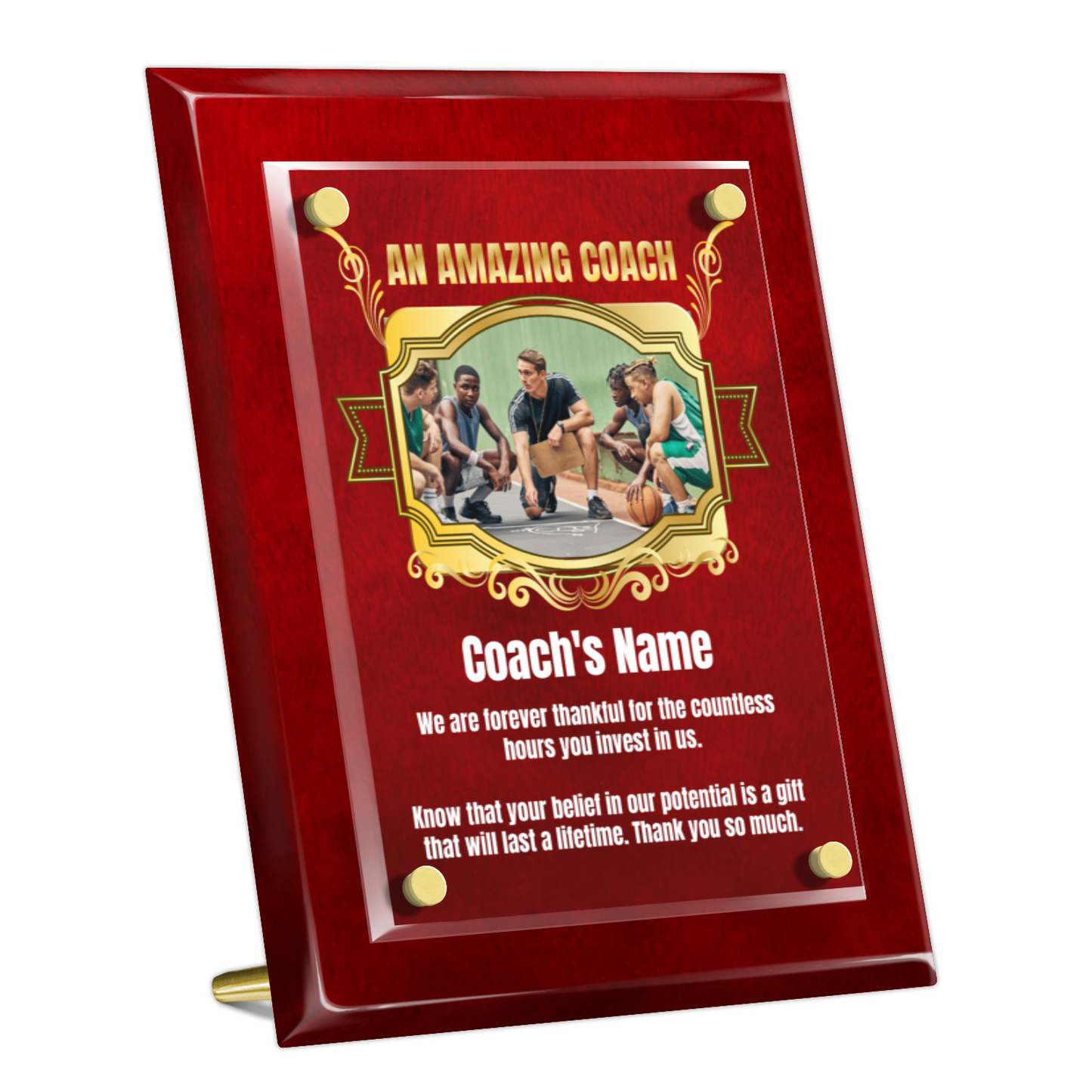 An Amazing Coach  8" x 10" High Gloss Piano Finish Photo Plaque 2
