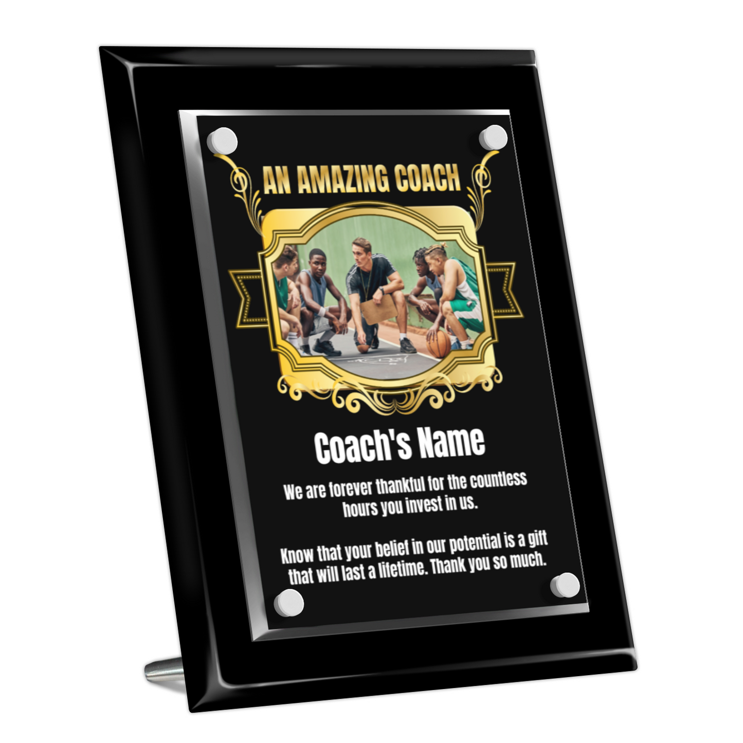An Amazing Coach  8" x 10" High Gloss Piano Finish Photo Plaque 2