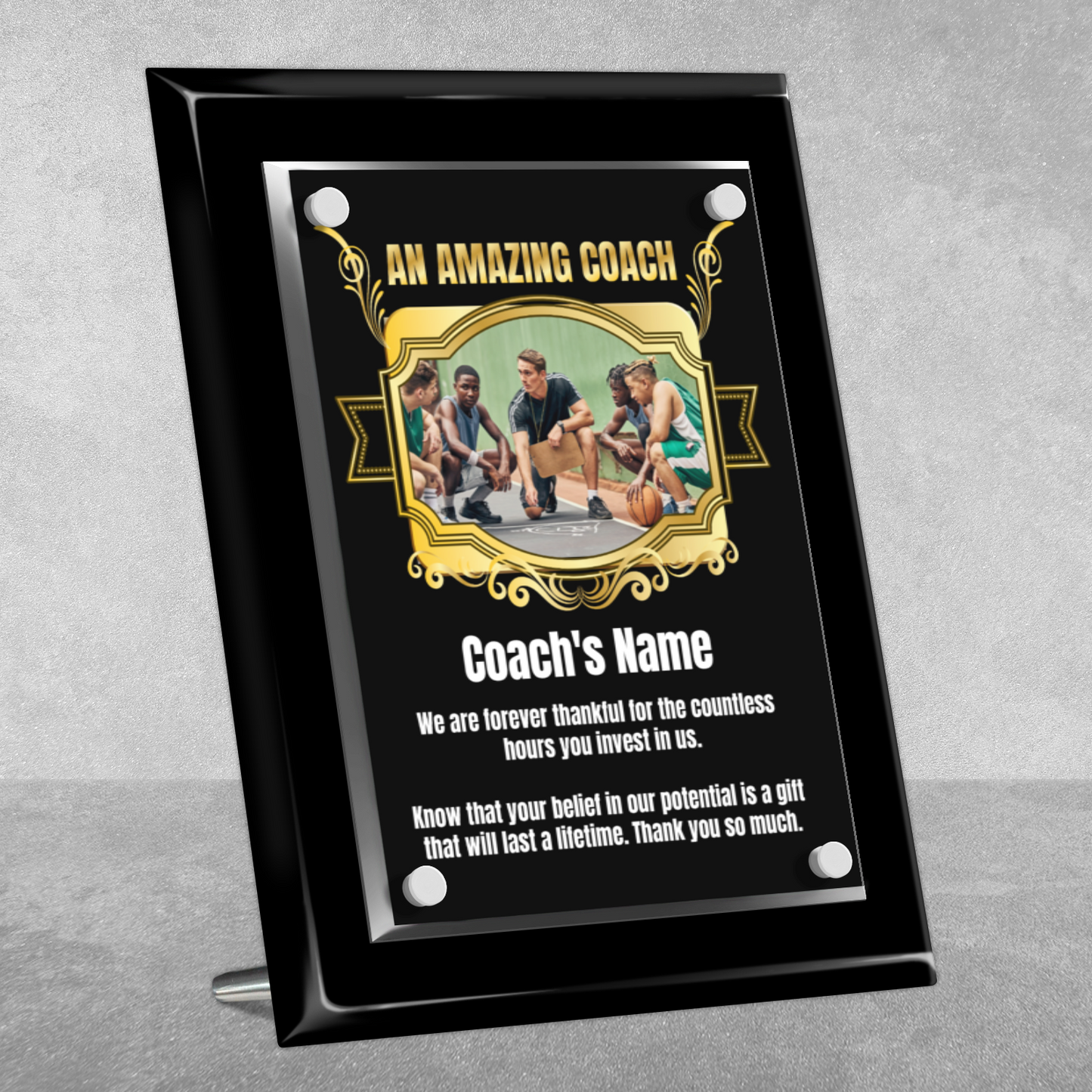An Amazing Coach  8" x 10" High Gloss Piano Finish Photo Plaque 2